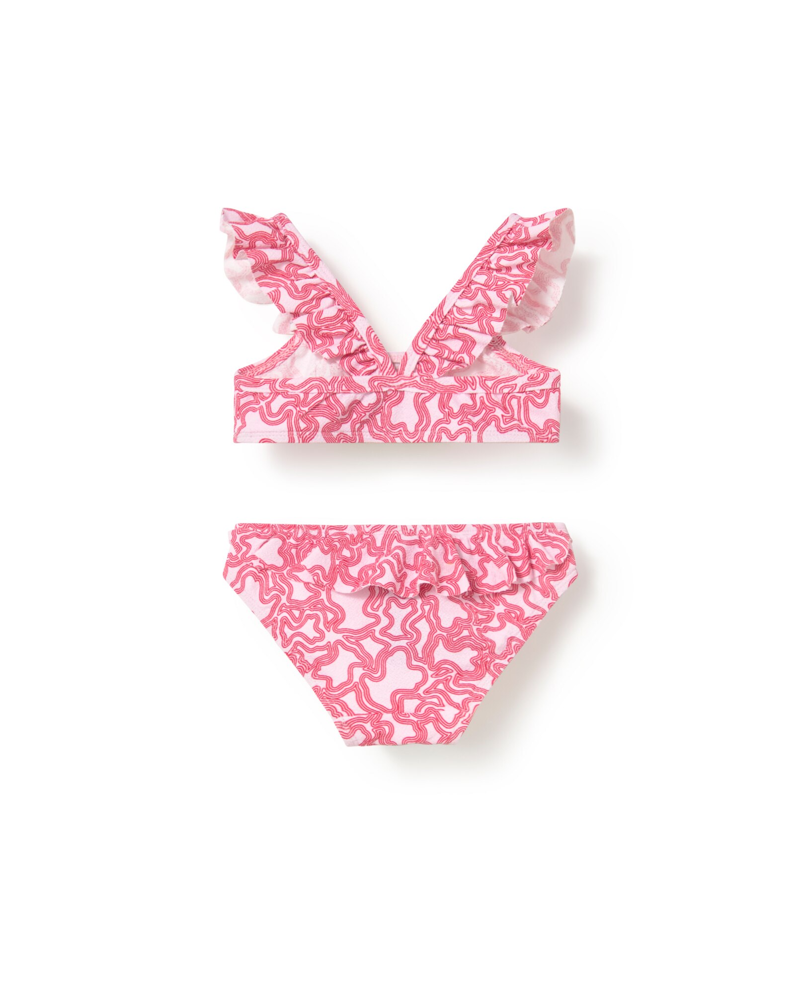 Biquíni para Bebé Estilo Top com Estampado Kaos Rosa / Branco-2