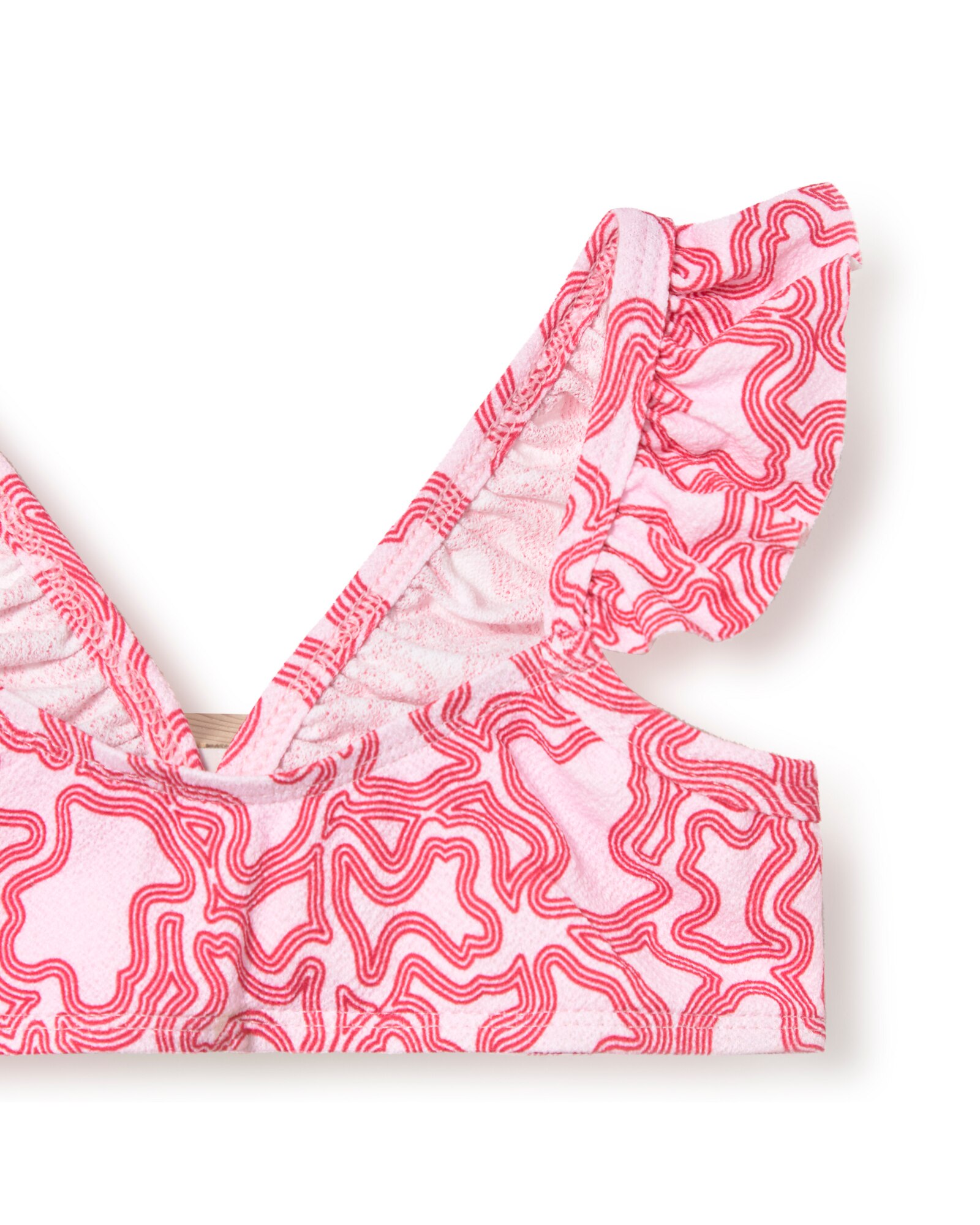 Biquíni para Bebé Estilo Top com Estampado Kaos Rosa / Branco-3