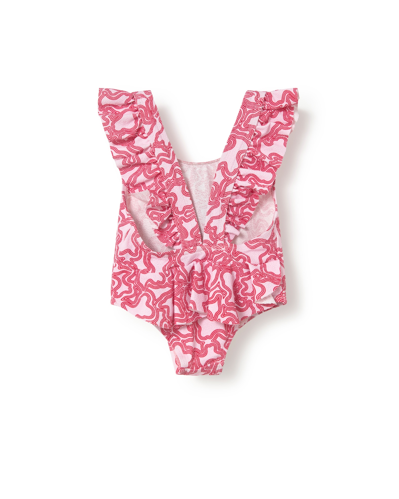 Fato de Banho para Bebé com Folhos Estampado Kaos Tous Rosa / Branco-2