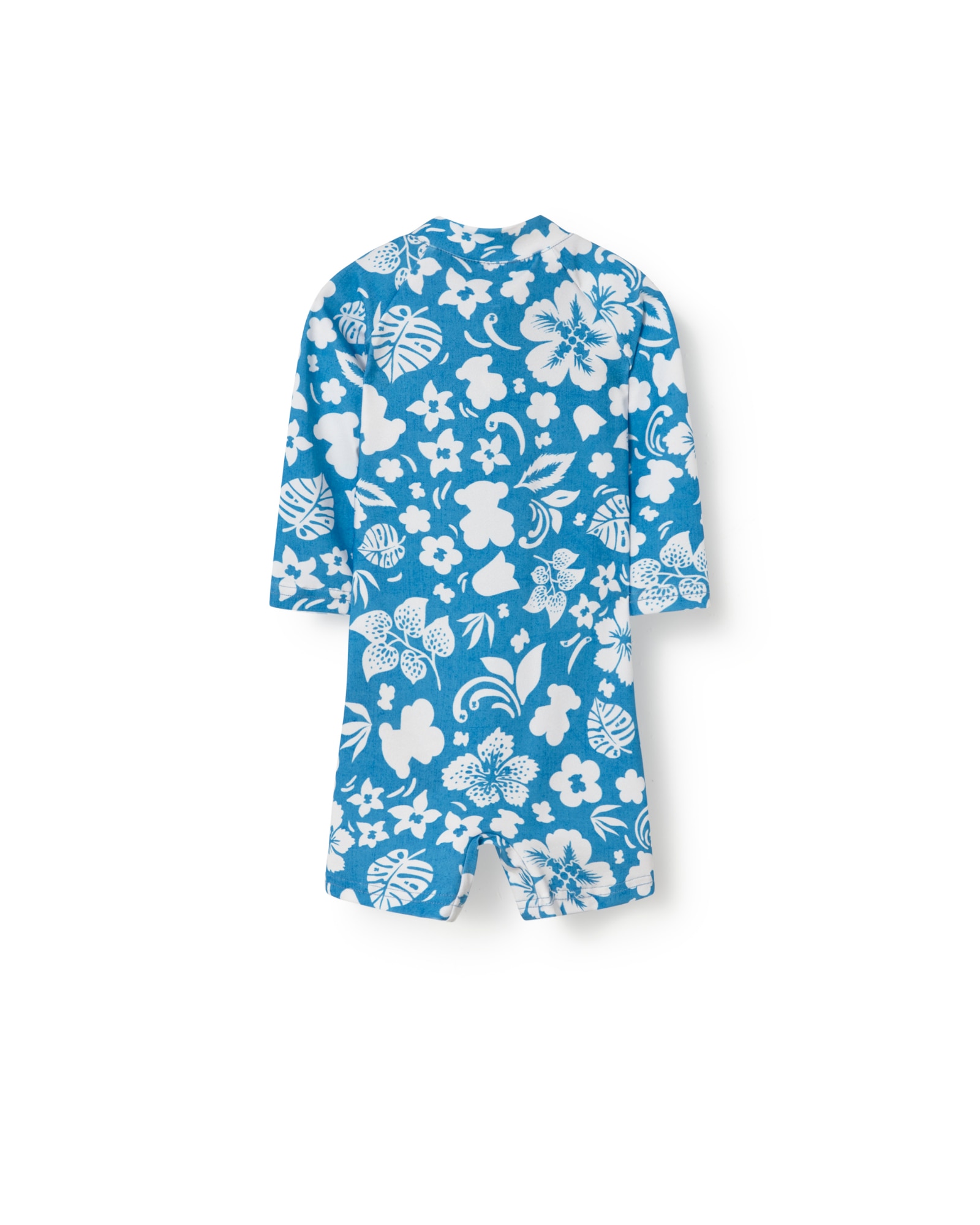 Fato de Banho de Uma Peça para Bebé Estampado com Flores e Ursos Tous Azul/Branco-2