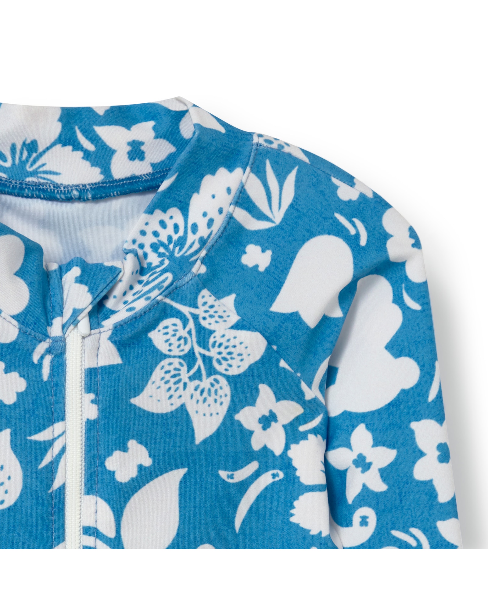 Fato de Banho de Uma Peça para Bebé Estampado com Flores e Ursos Tous Azul/Branco-3