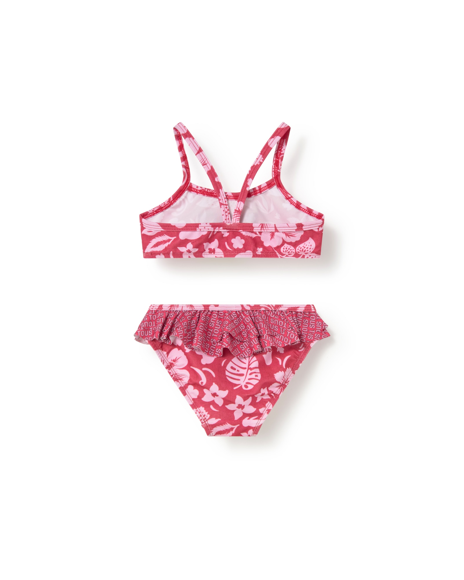 Biquíni de Bebé Estilo Top Estampado com Flores e Ursos Tous Grená-2