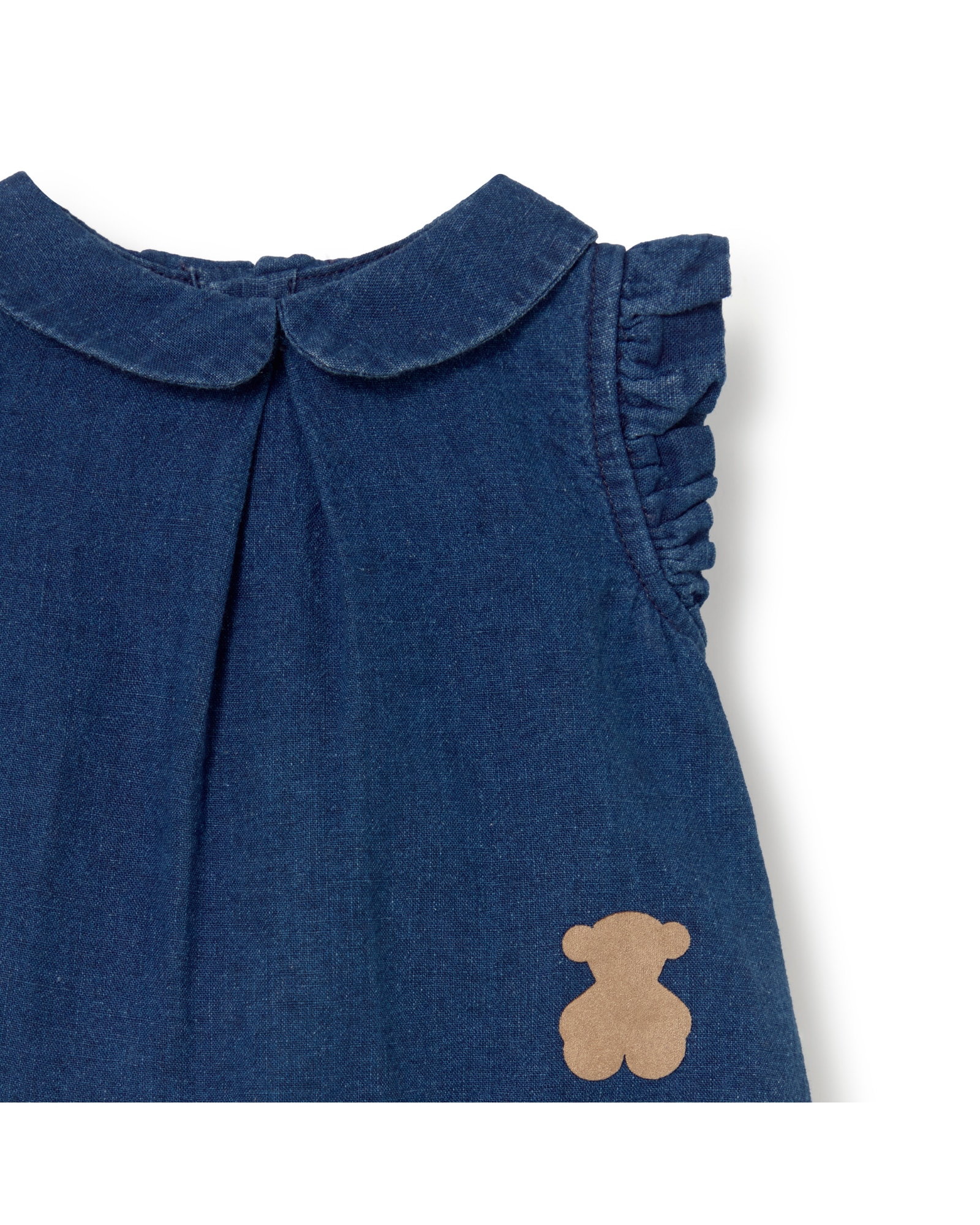 Conjunto para Bebé em Tecido Liso e Às Riscas Tous Azul denim-4