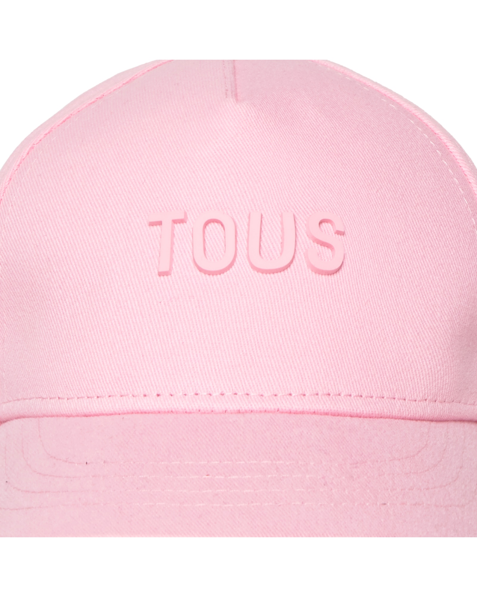 Boné de Baseball Infantil em Algodão Liso com Logo Tous Emborrachado Rosa-3