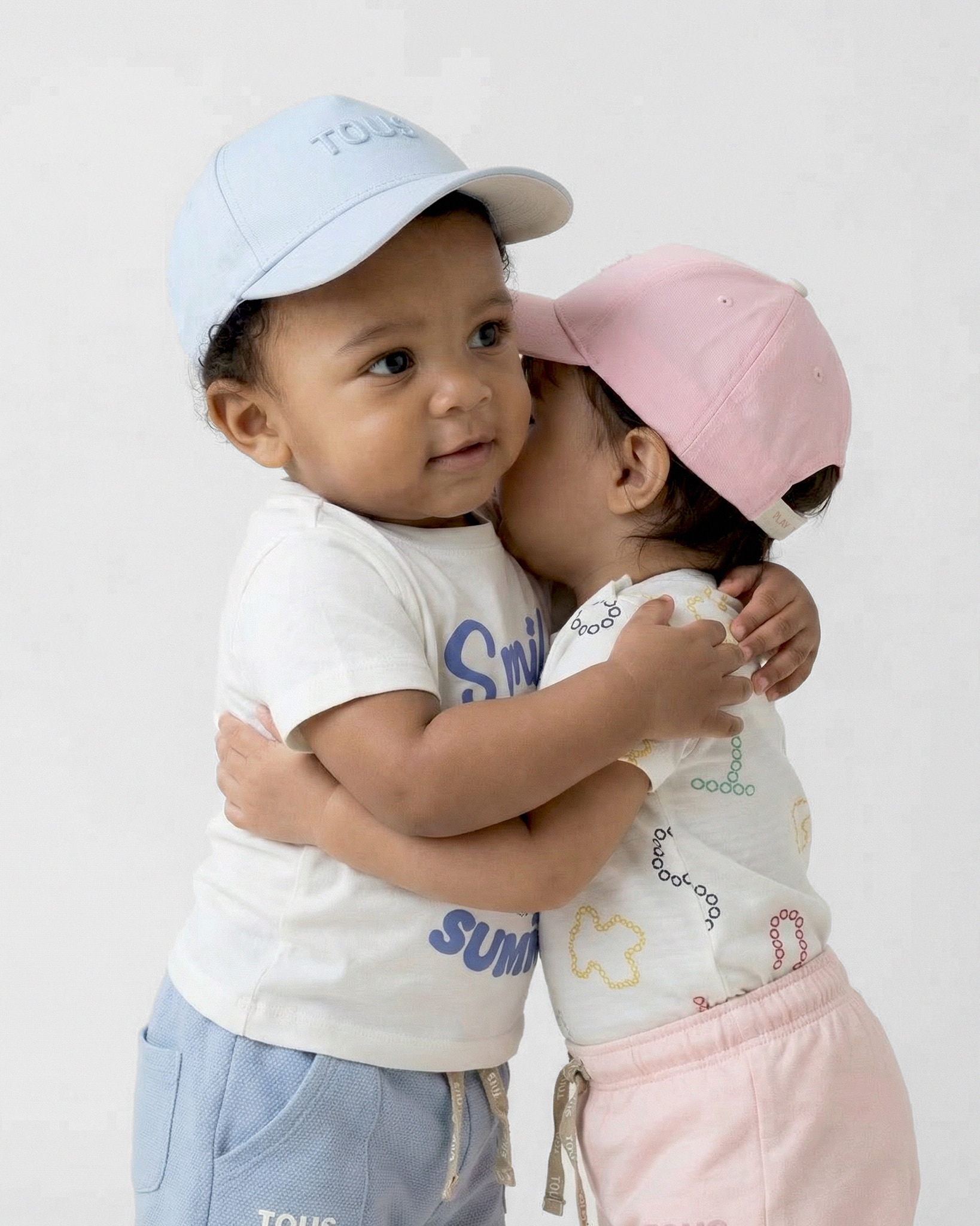 Boné de Baseball Infantil em Algodão Liso com Logo Tous Emborrachado Rosa-4
