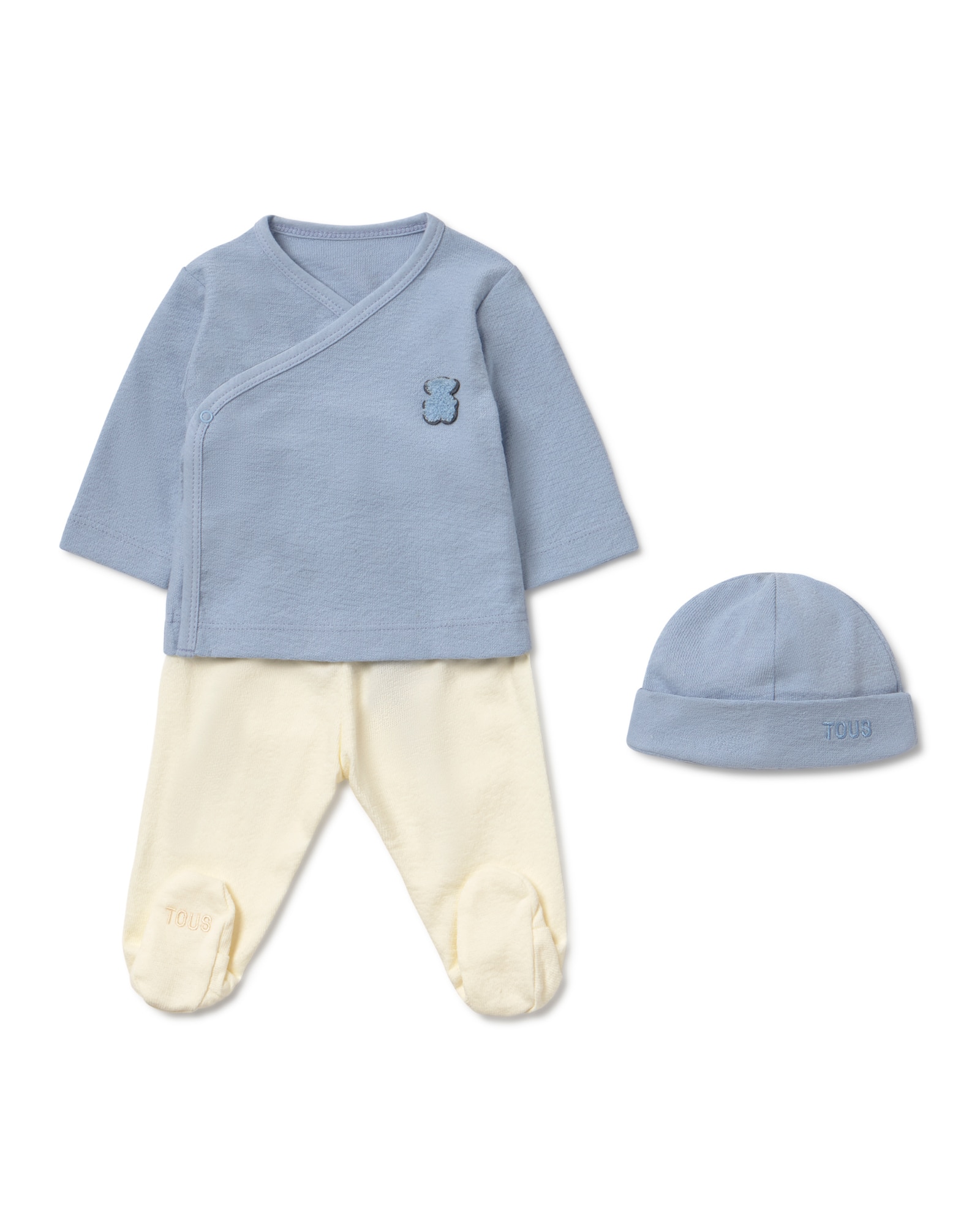 Imagem 0 de Set para Bebé Primeira Roupa com Chapéu, T-shirt Cruzada e Polaina