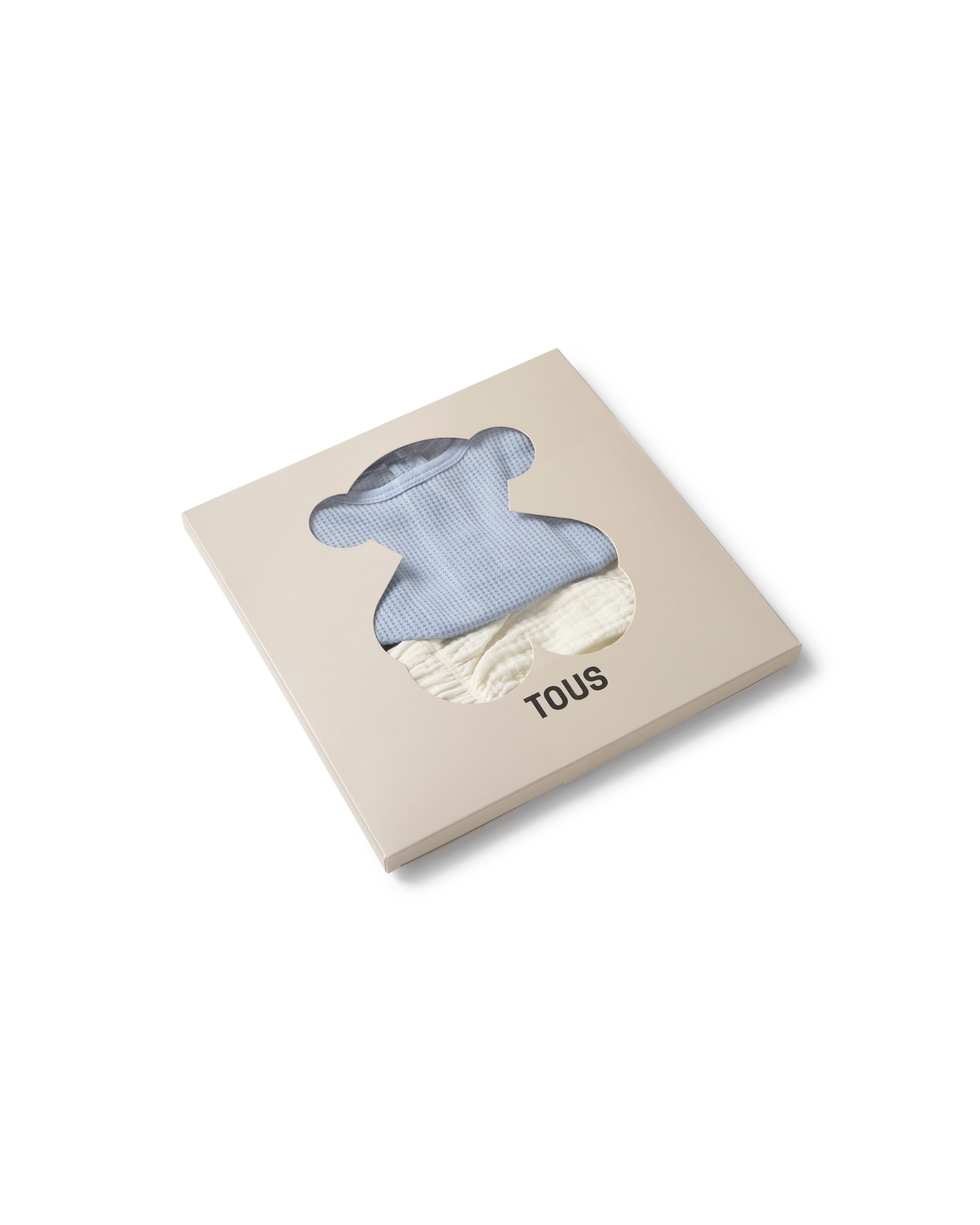 Conjunto para Bebé em Algodão com T-shirt e Calções de Muselina Tous Azul / Branco-5