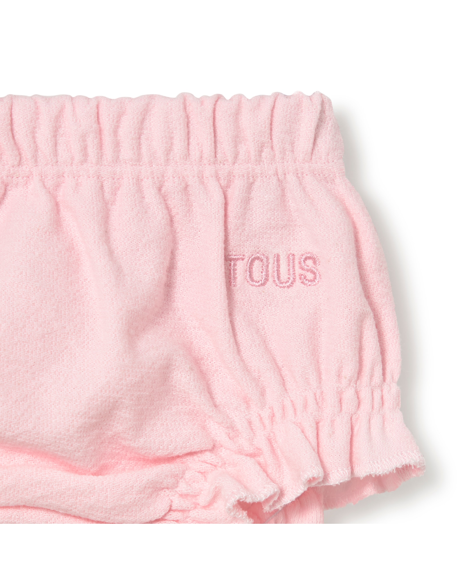 Conjunto para Bebé com T-shirt Cruzada de Muselina e Cobre Fraldas Tous Rosa-claro-4