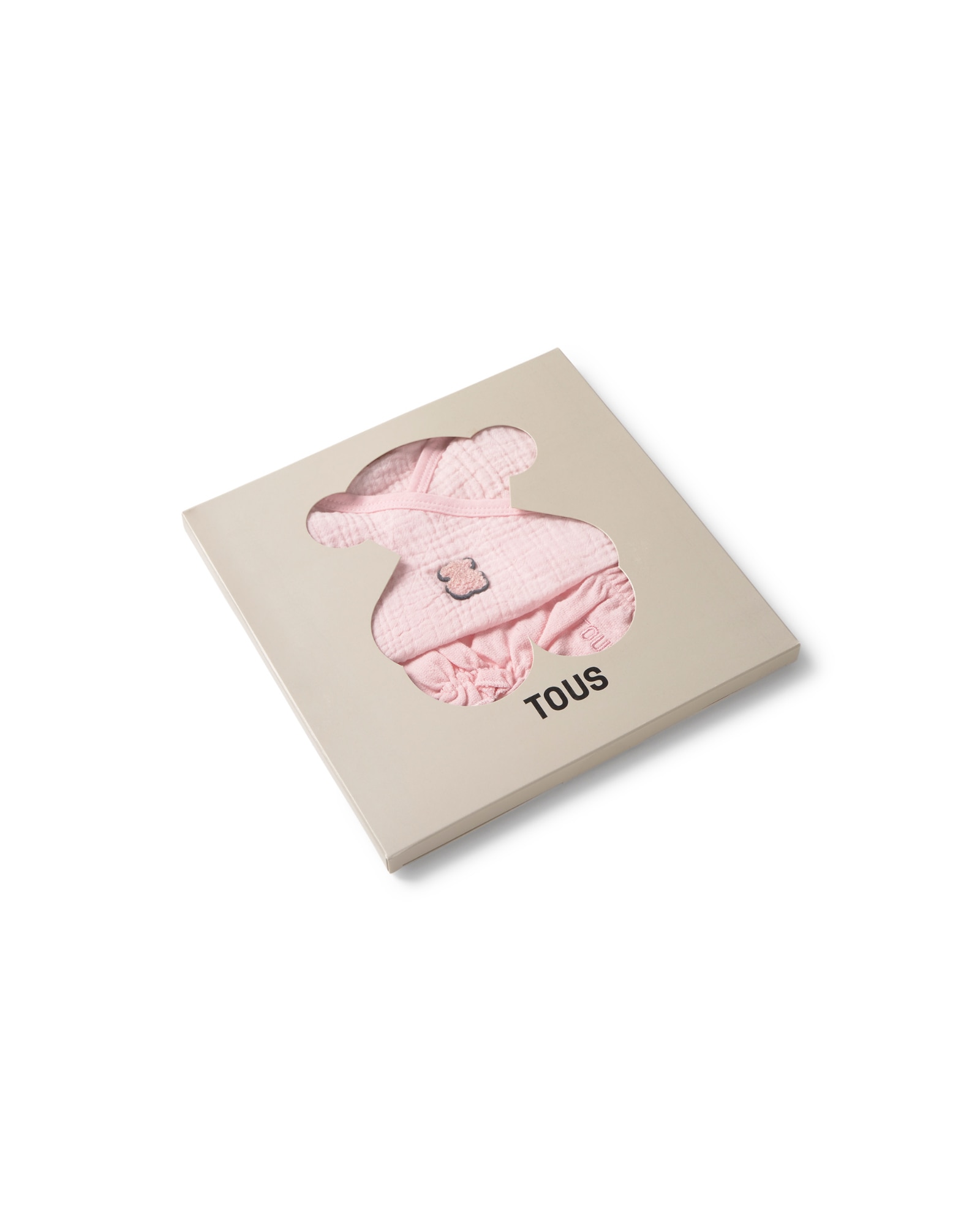 Conjunto para Bebé com T-shirt Cruzada de Muselina e Cobre Fraldas Tous Rosa-claro-5