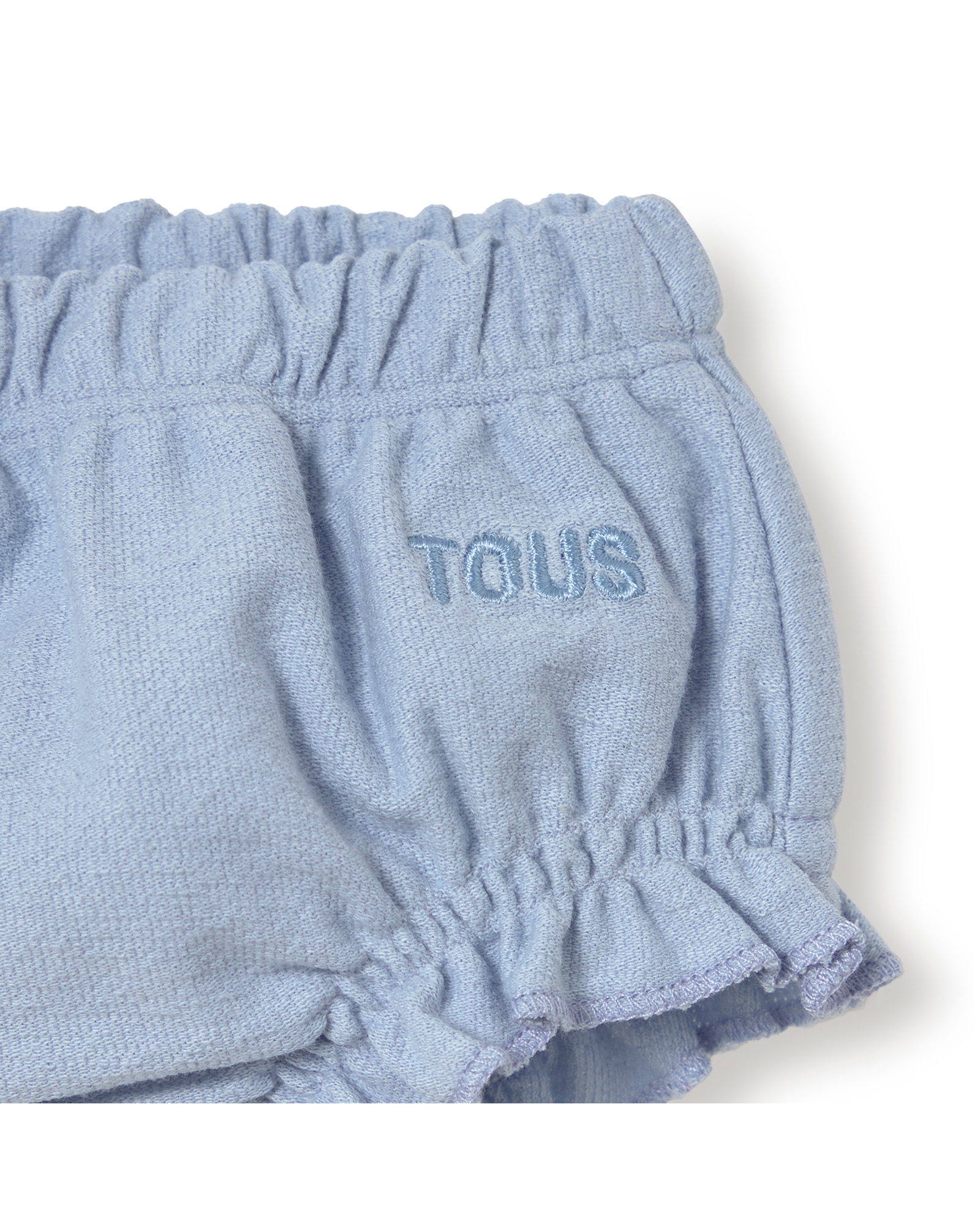 Conjunto para Bebé com T-shirt Cruzada de Muselina e Cobre Fraldas Tous Azul-claro-4
