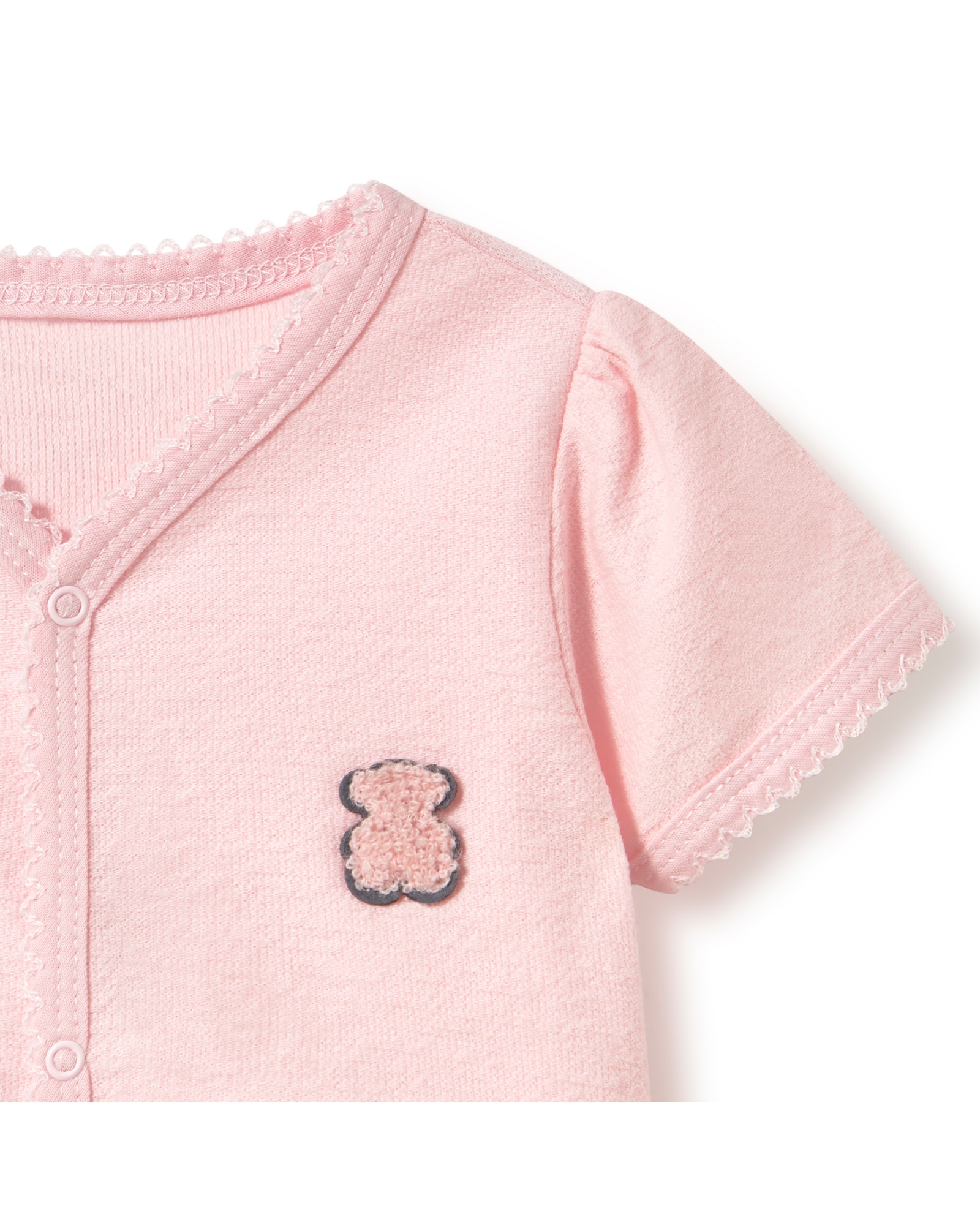 Babygrow para Bebé Cruzado Curto com Urso Tous Rosa-claro-3