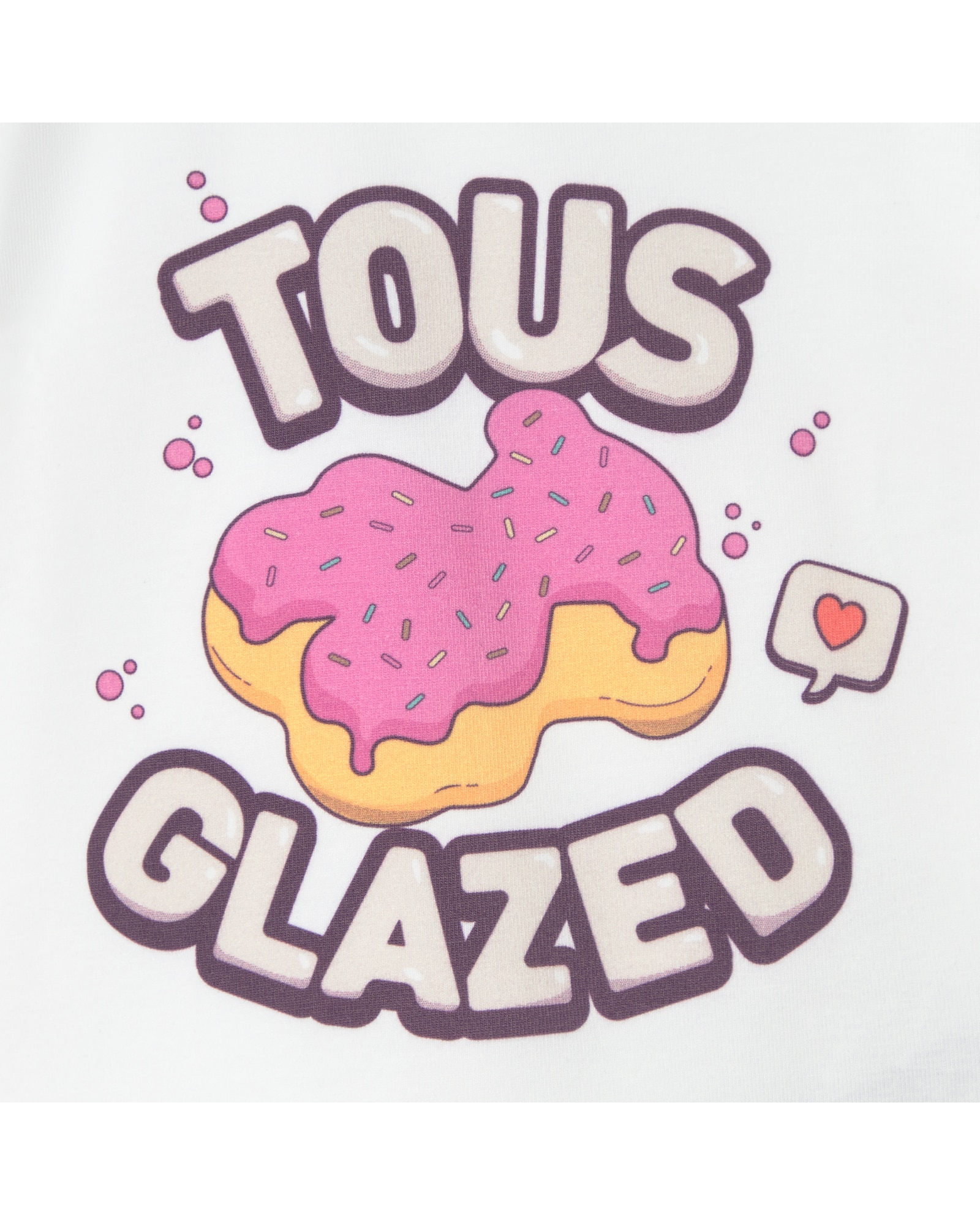 T-shirt de Praia para Bebé "tous Urso Donut Glazed" Frontal Rosa-3