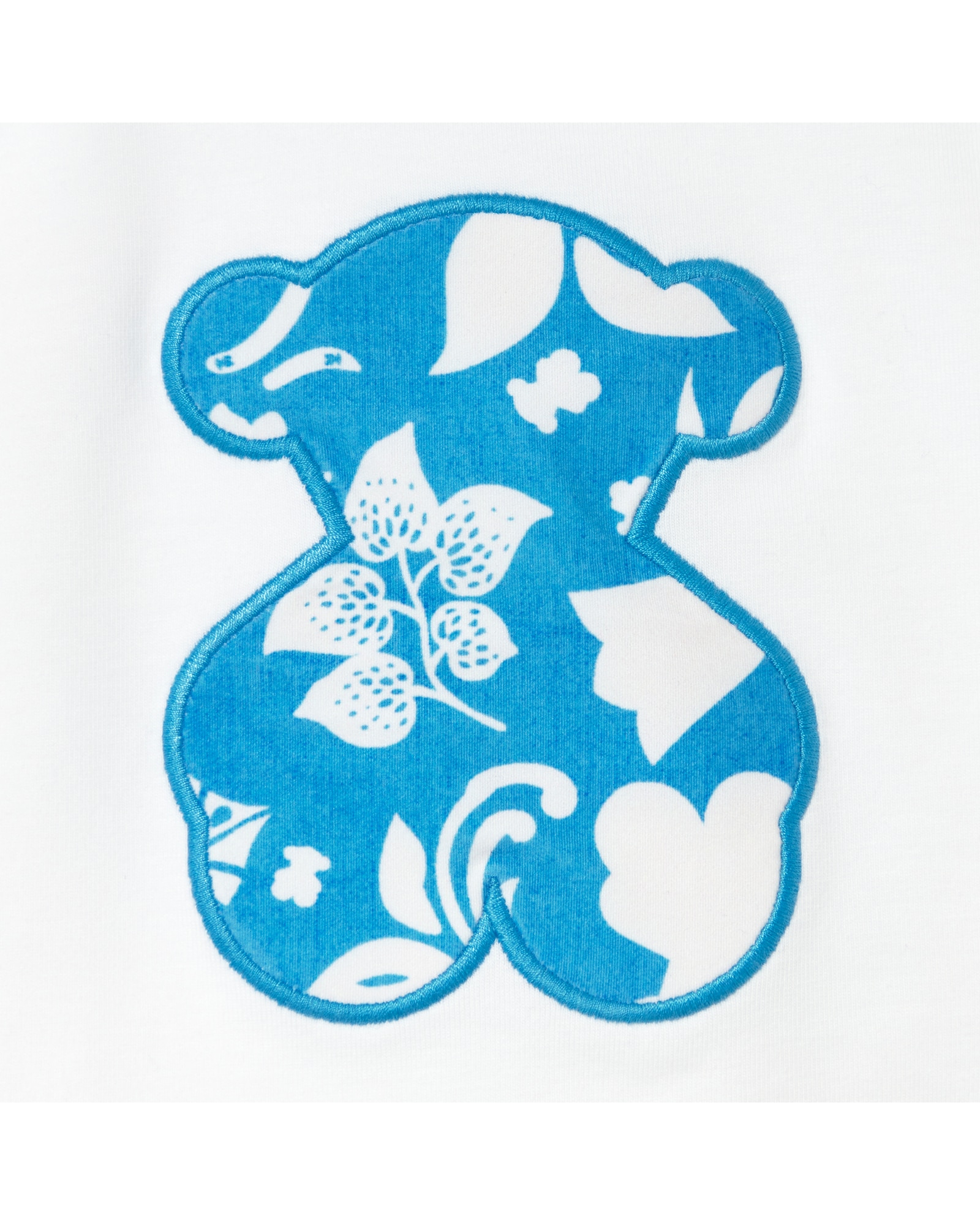 T-shirt de Praia Infantil com Urso Frontal Estampado de Flores e Ursos Tous Azul-3