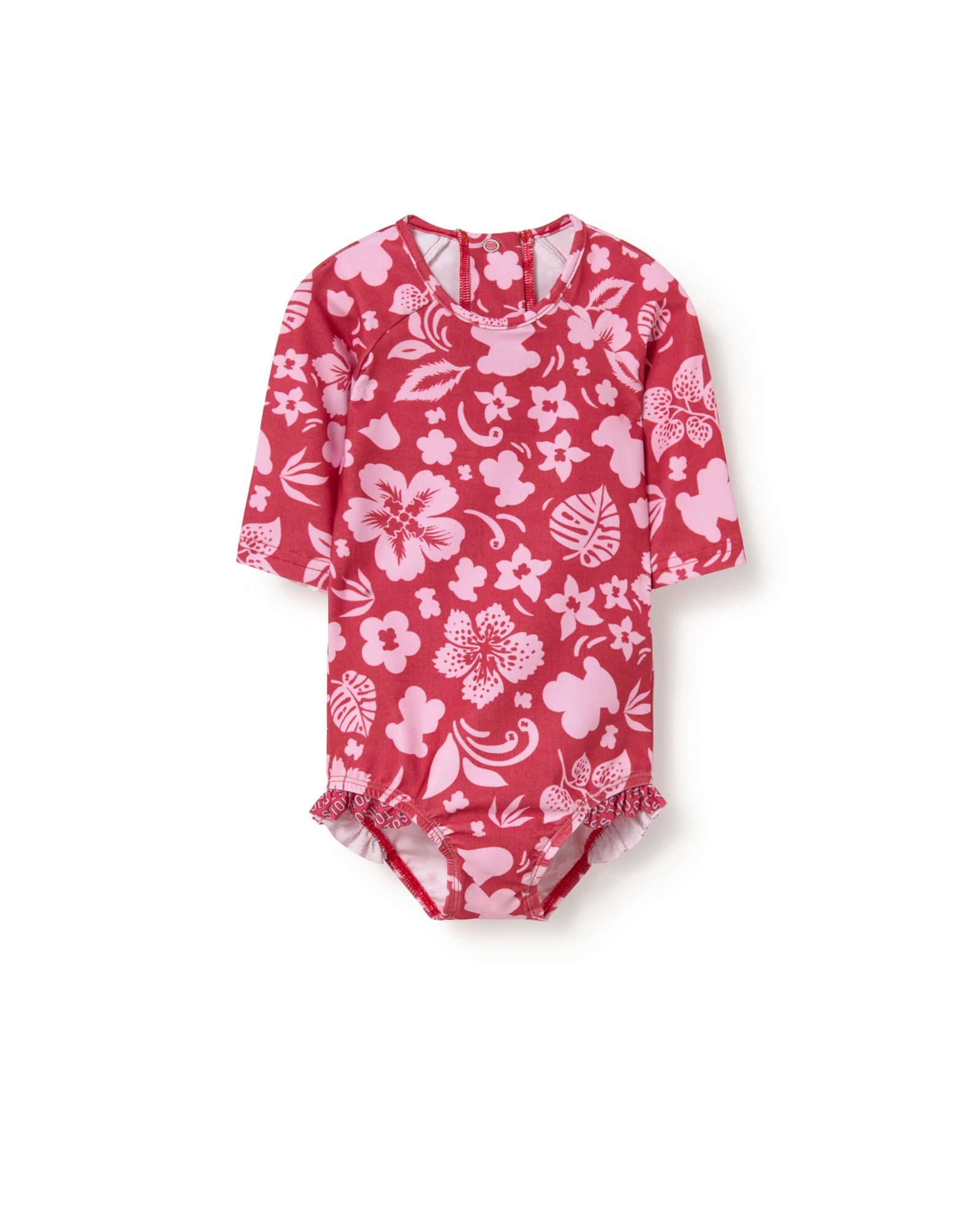 Imagem 0 de Fato de Banho para Bebé de Manga Comprida com Estampado de Flores e Ursos