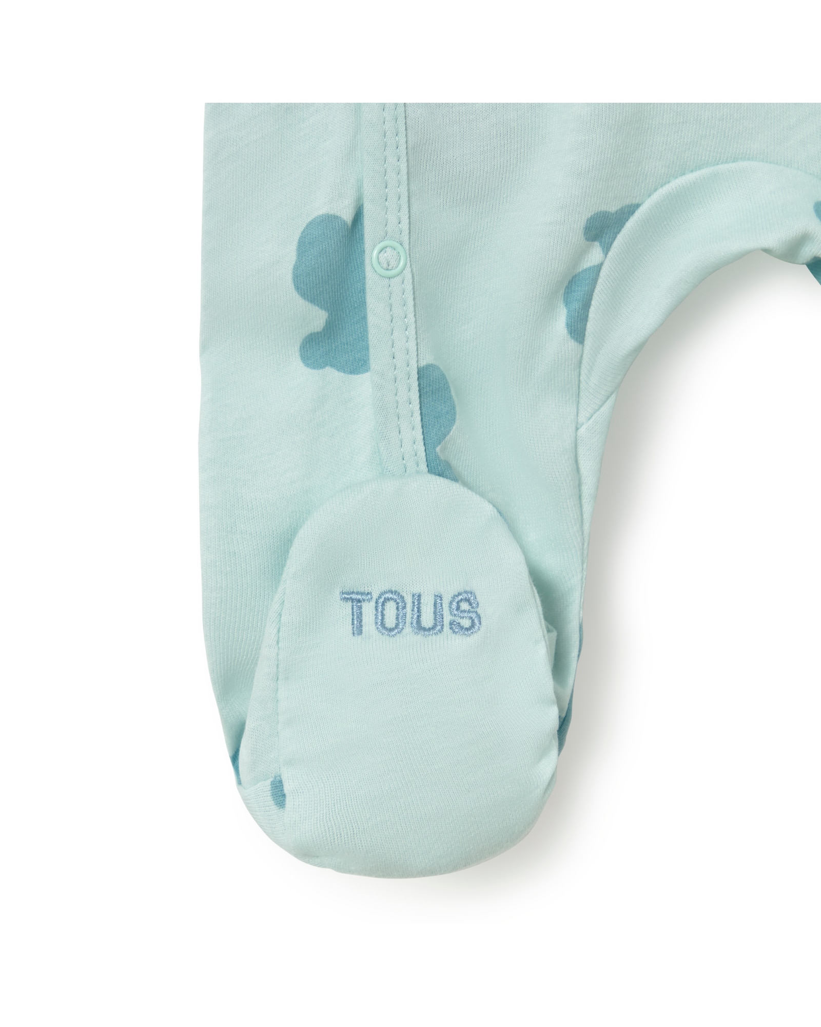 Babygrow para Bebé Cruzado em Algodão Estampado com Ursos Tous Verde Água-3