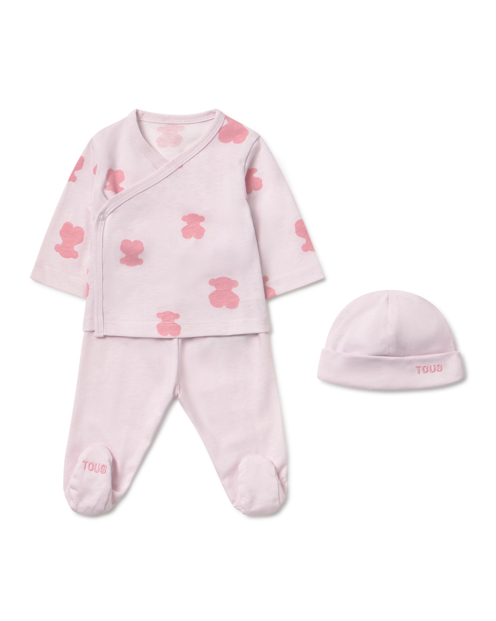Imagem 0 de Set de Bebé Primeira Roupa com Chapéu, T-shirt Cruzada e Polaina