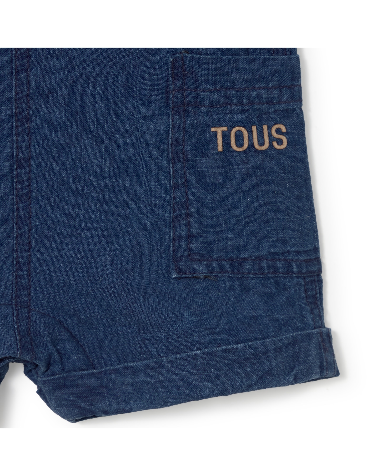 Jardineira Curta para Bebé Lisa Tous Azul denim-3