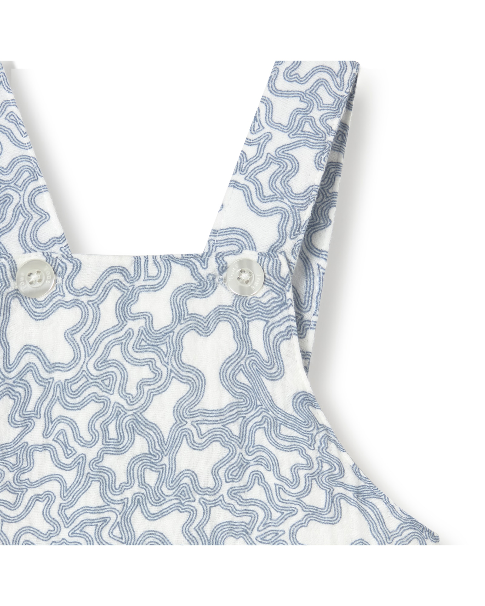 Jardineira para Bebé em Muselina de Algodão Kaos Tous Azul / Branco-3