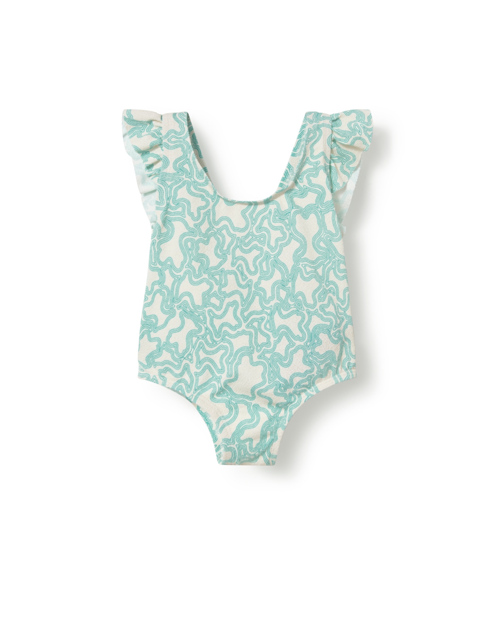 Imagem 0 de Fato de Banho Infantil com Folhos Estampado Kaos