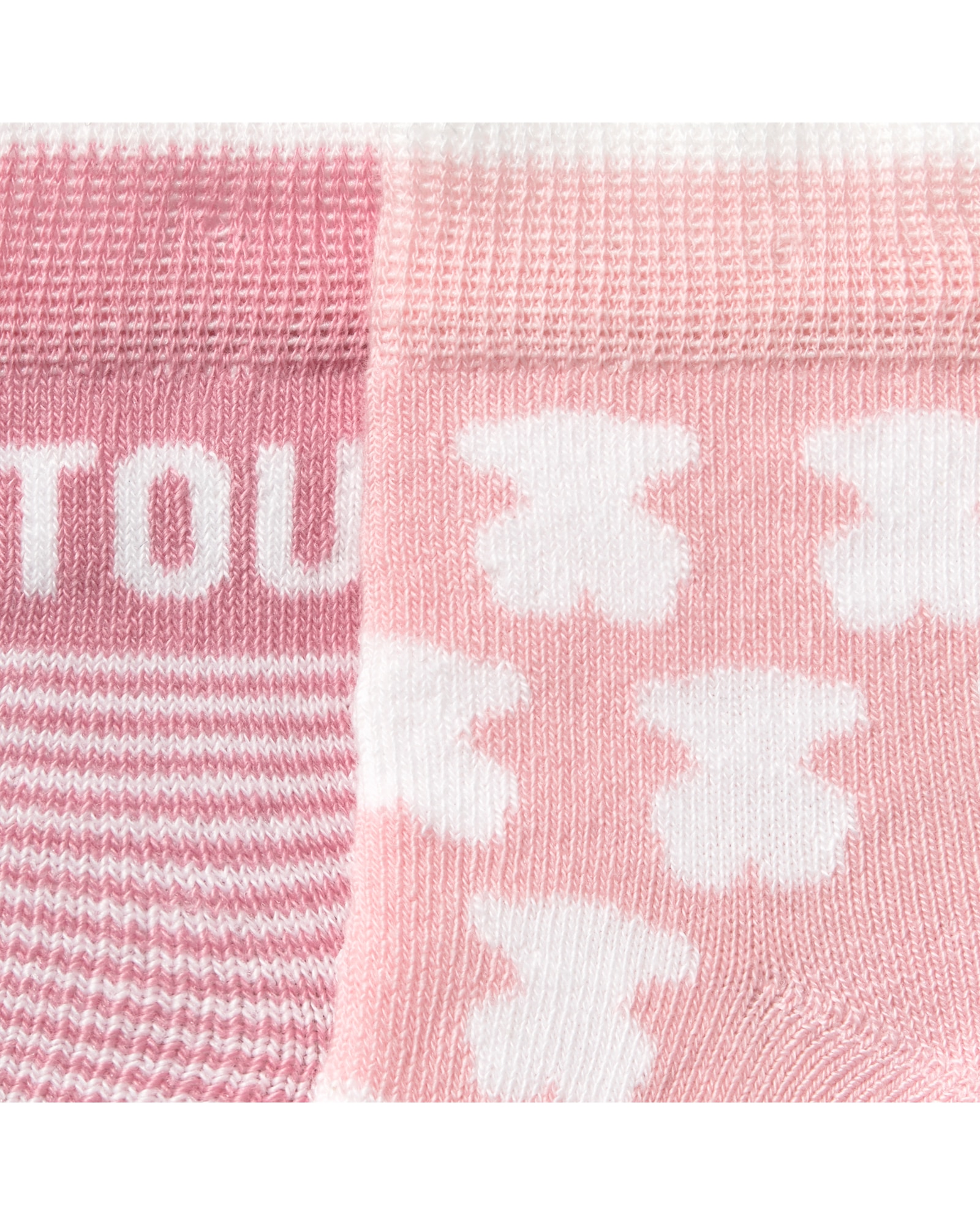 Meias Curtas para Bebé com Ursos, Riscas e Logo Tous Rosa / Branco-3