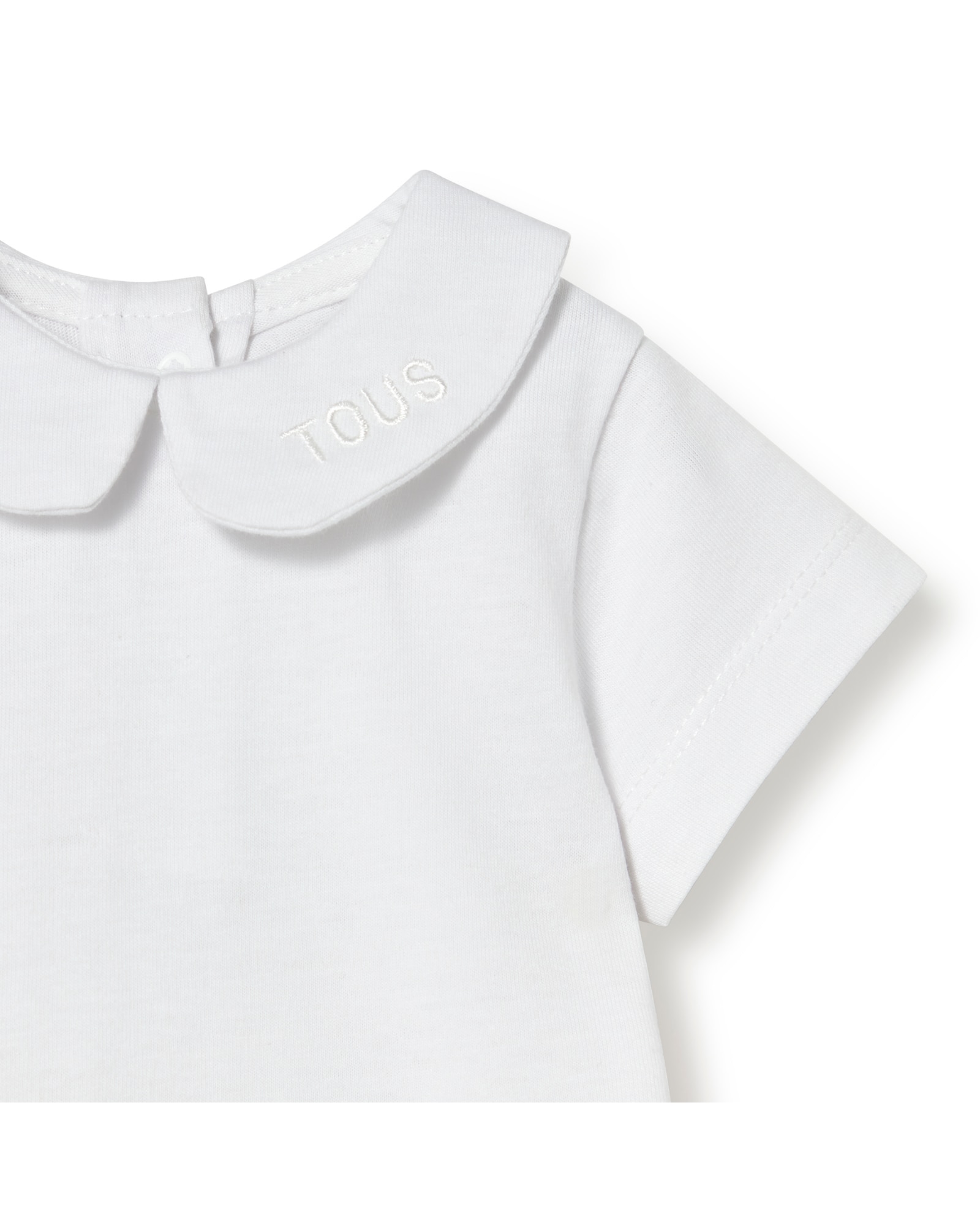 T-shirt para Bebé em Algodão com Gola Claudine Tous Branco-3