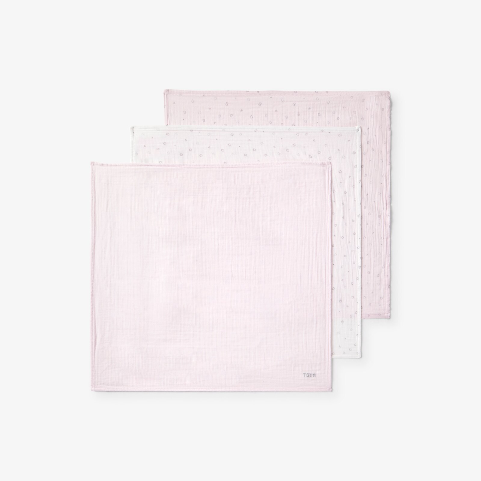 Pack de 3 Muselinas 55x55 Cm Tous Baby Microestampadas Rosa-2