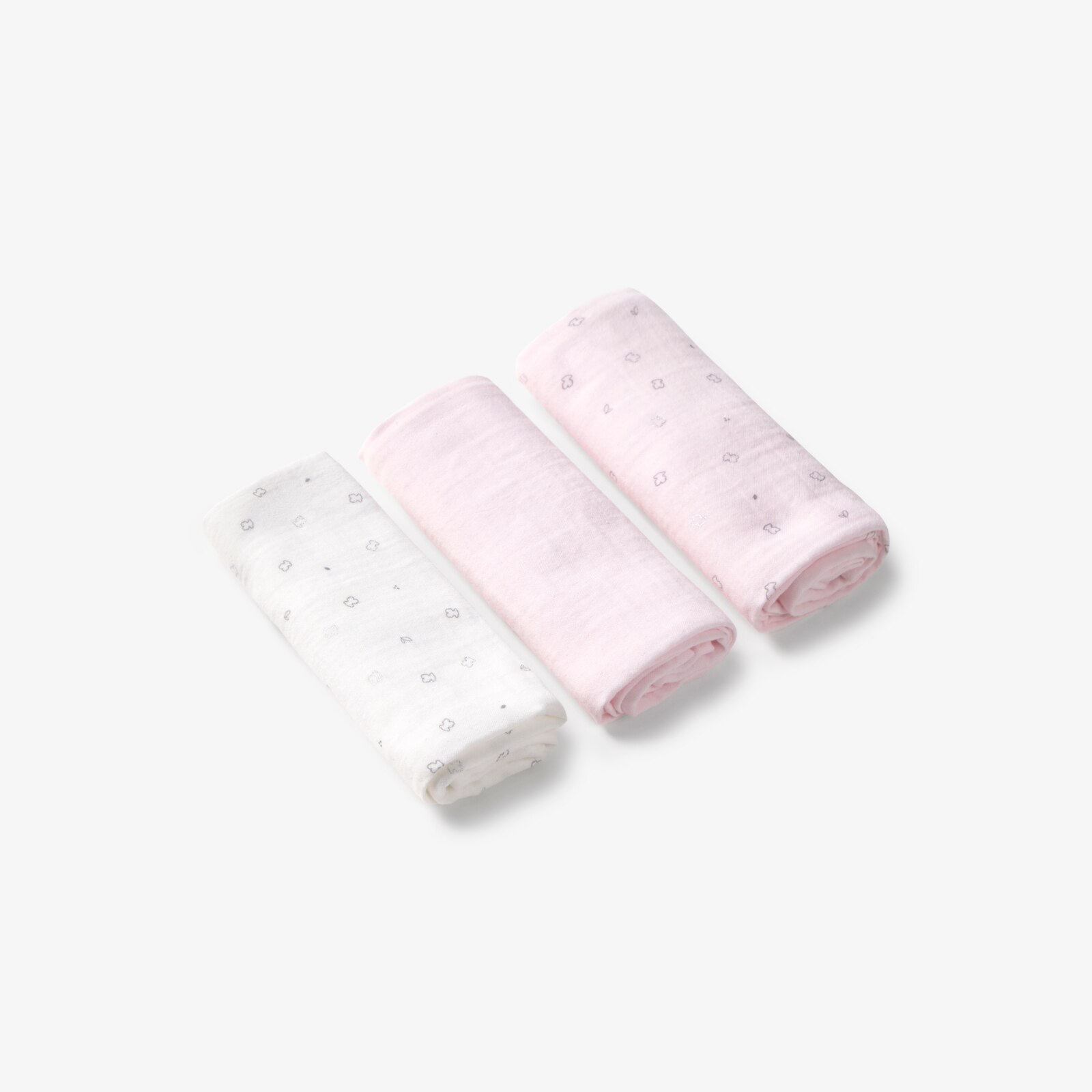 Pack de 3 Muselinas 55x55 Cm Tous Baby Microestampadas Rosa-3