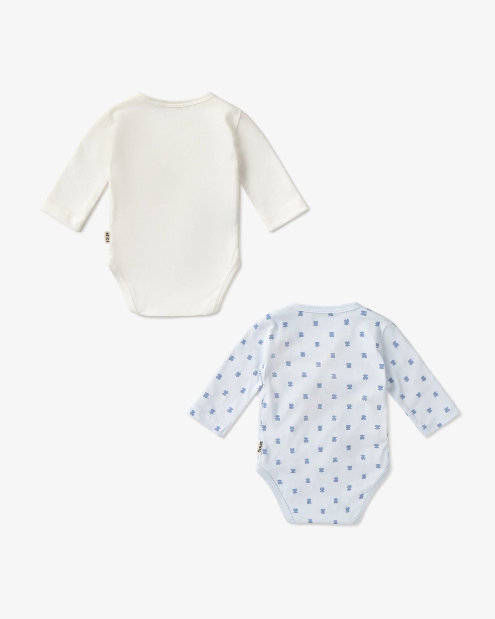 Pack de Bodies para Bebé em Algodão Estampado com Multi Ursos e Liso Tous Azul-claro-2