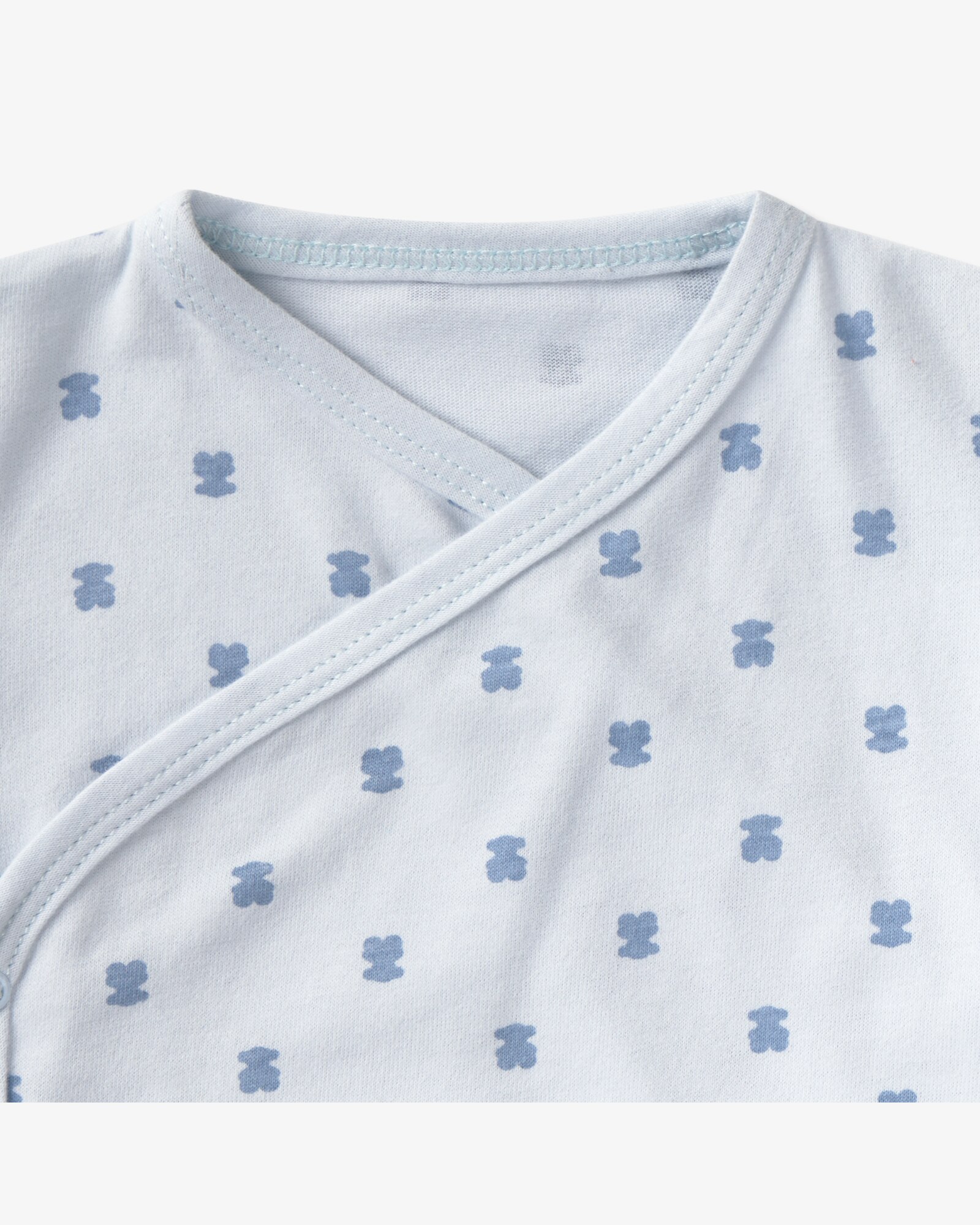 Pack de Bodies para Bebé em Algodão Estampado com Multi Ursos e Liso Tous Azul-claro-3