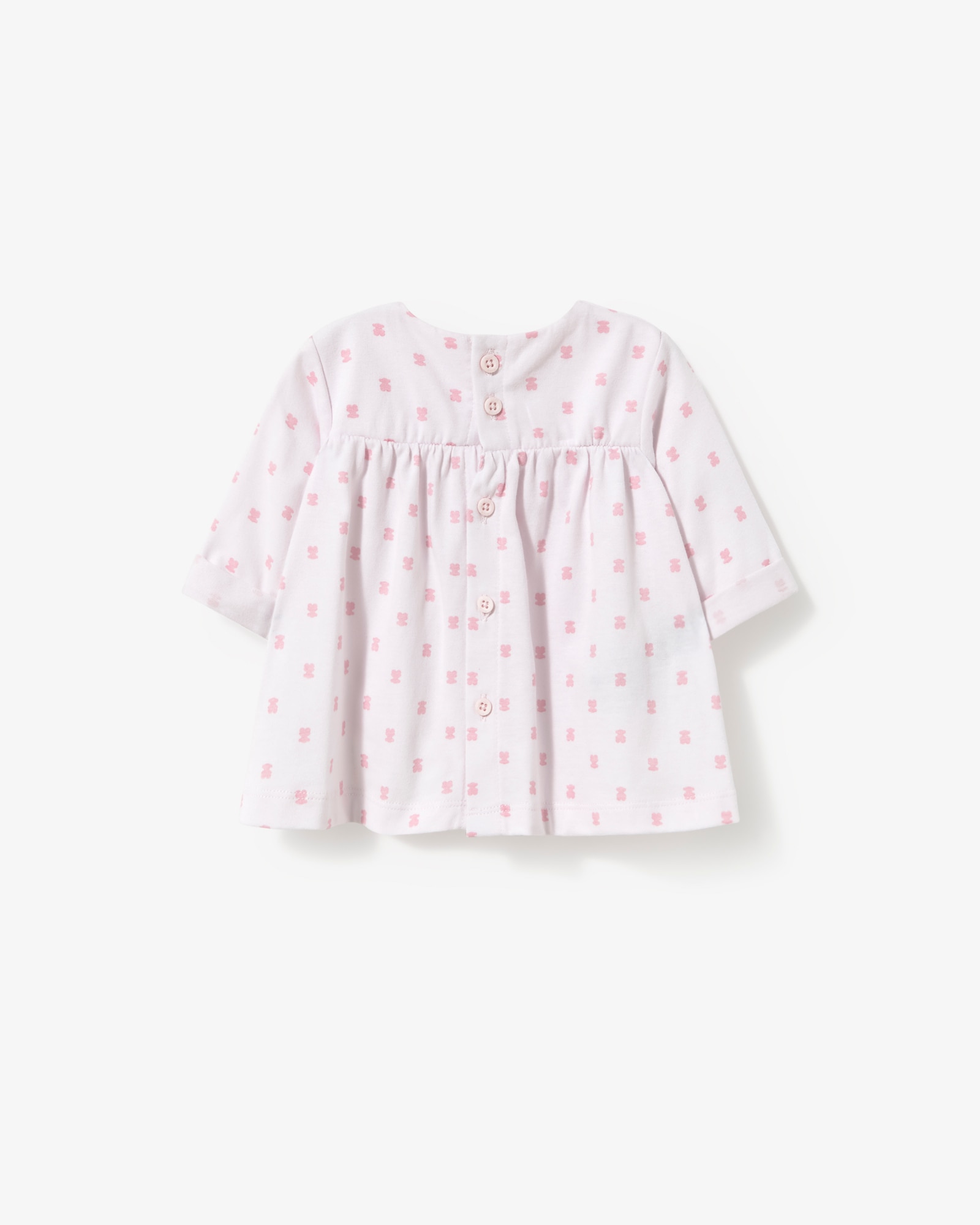 Vestido para Bebé em Algodão Estampado com Multi Ursos Tous Rosa-2