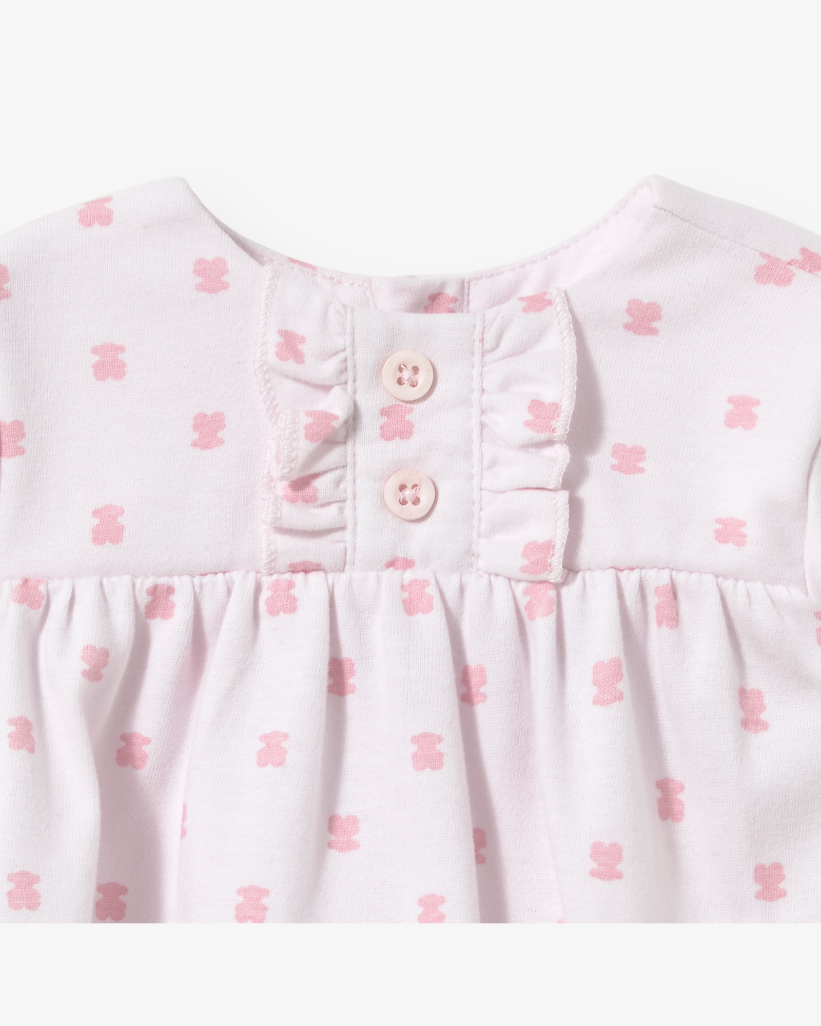 Vestido para Bebé em Algodão Estampado com Multi Ursos Tous Rosa-3