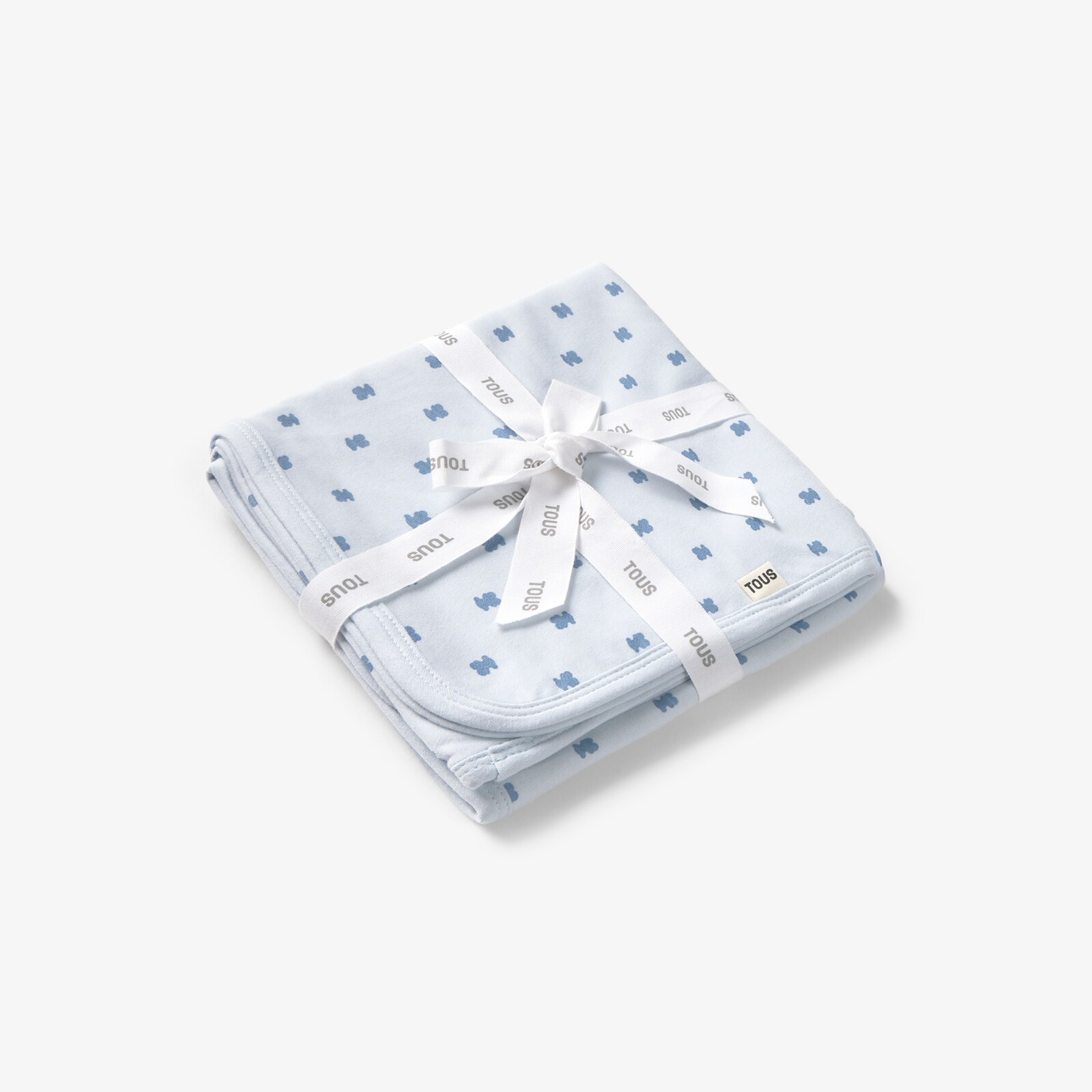 Manta de Algodão 75x75 Cm Tous Baby Estampada com Multi Ursos Azul-claro-3