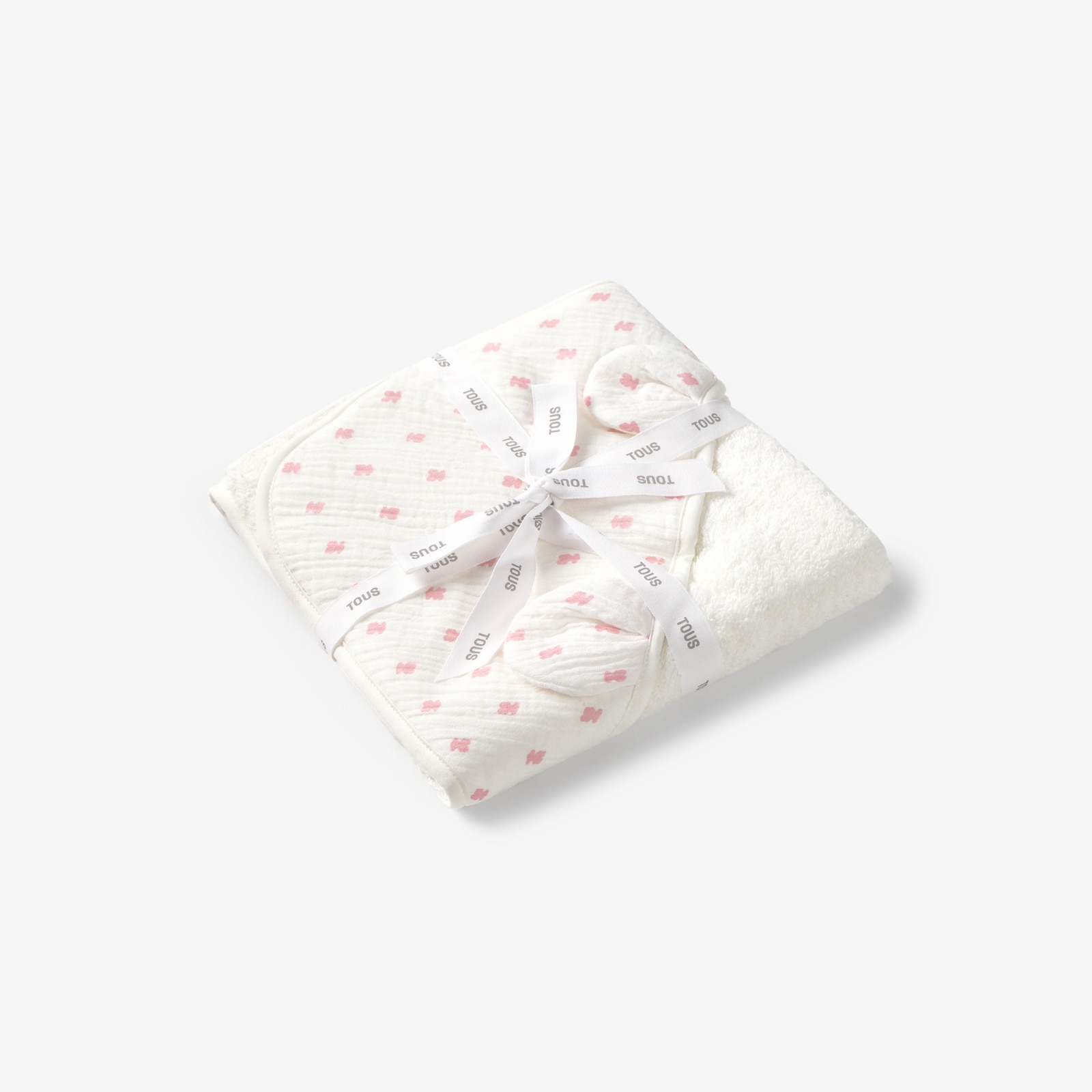 Capa de Banho com Orelhas 75x75cm Tous Baby de Algodão com Multi Osos Rosa-3
