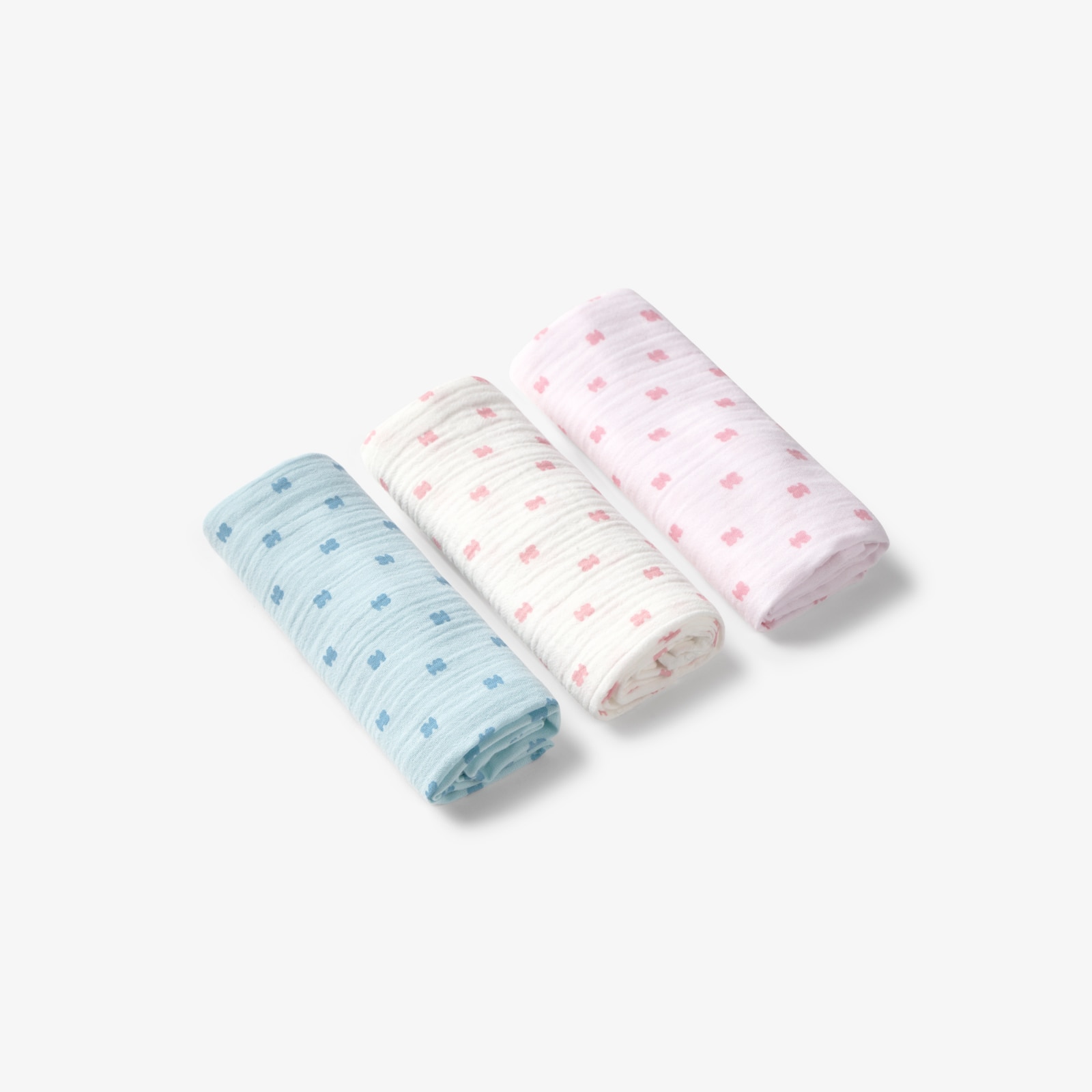 Pack de 3 Muselinas 55x55 Cm Tous Baby Microestampadas com Ursos Rosa-3