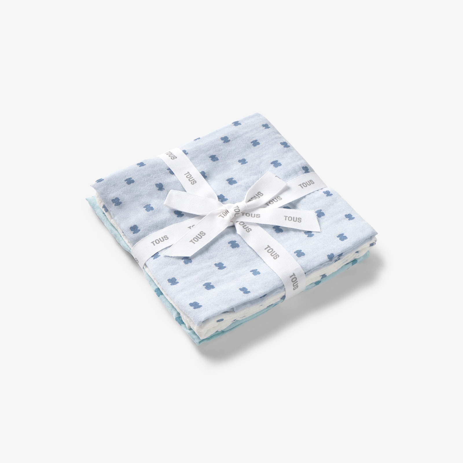 Pack de 3 Muselinas 55x55 Cm Tous Baby Microestampadas com Ursos Azul-4