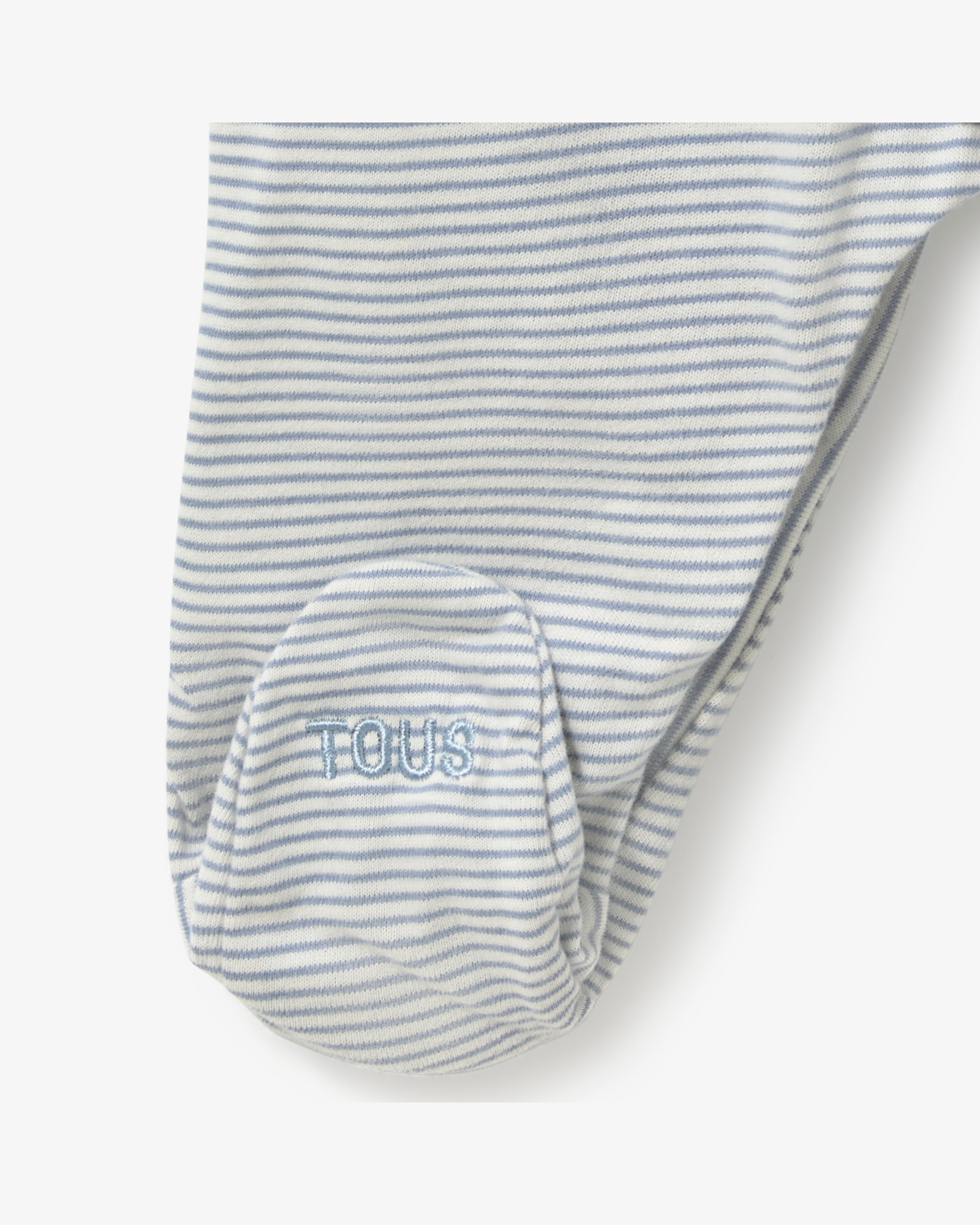 Babygrow para Bebé em Algodão Às Riscas com Abotoado Frontal Azul-claro-3