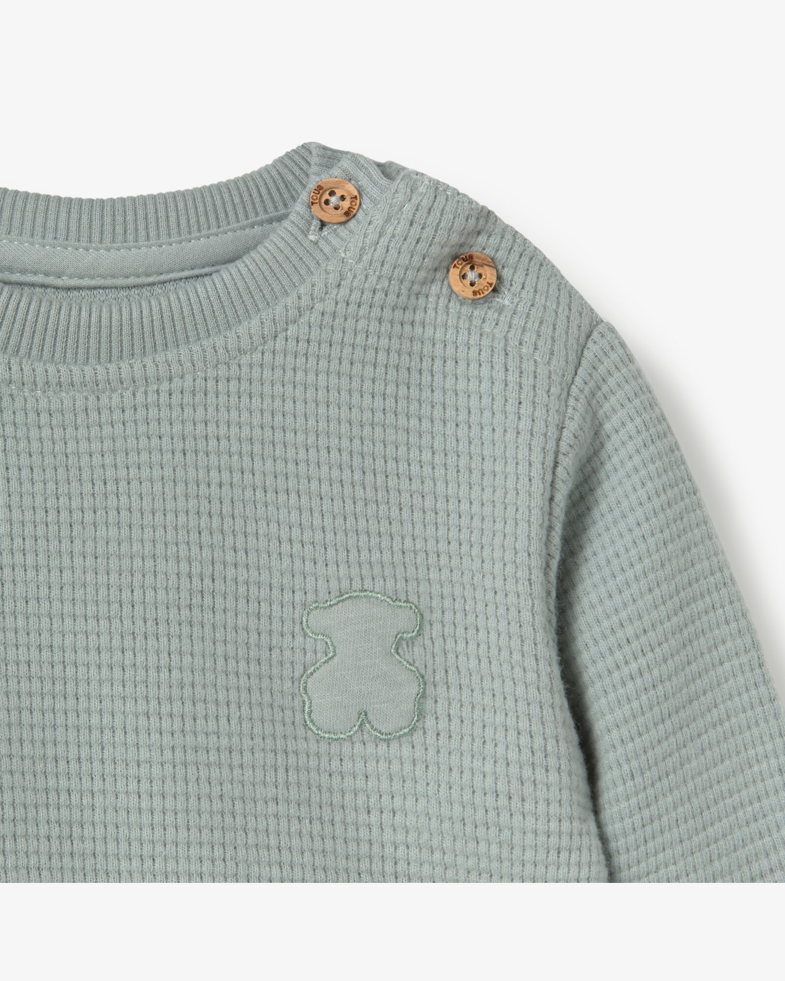 Conjunto para Bebé em Algodão Liso com Camisola e Calças Desportivas Verde-4