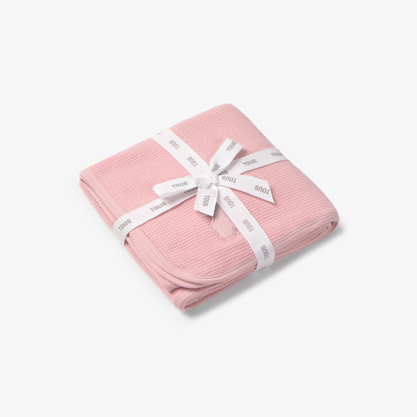 Manta de Algodão 75x75 Cm Tous Baby Lisa Estruturada Rosa-3