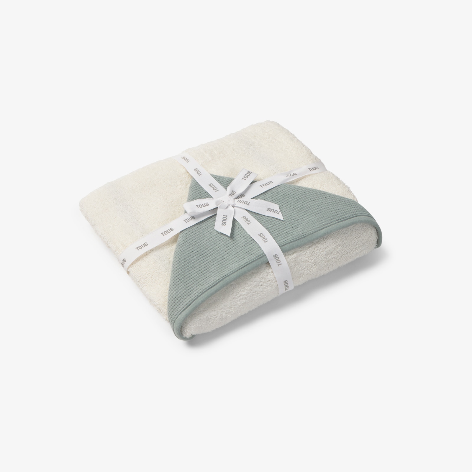Capa de Banho 75x100 Cm Tous Baby de Algodão Liso Estruturado Verde-3