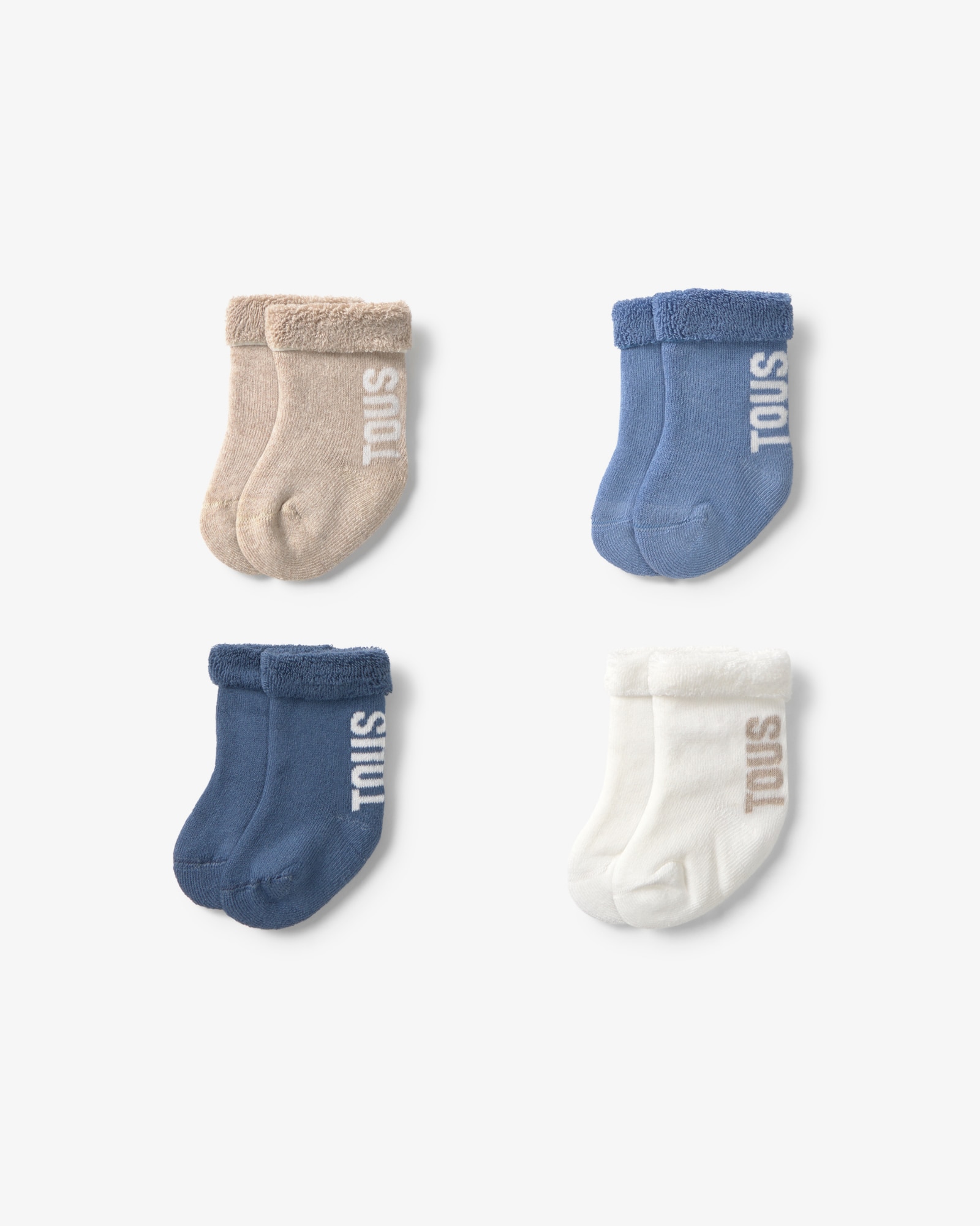 Pack de 4 Meias para Bebé com Logo Tous Azul-2