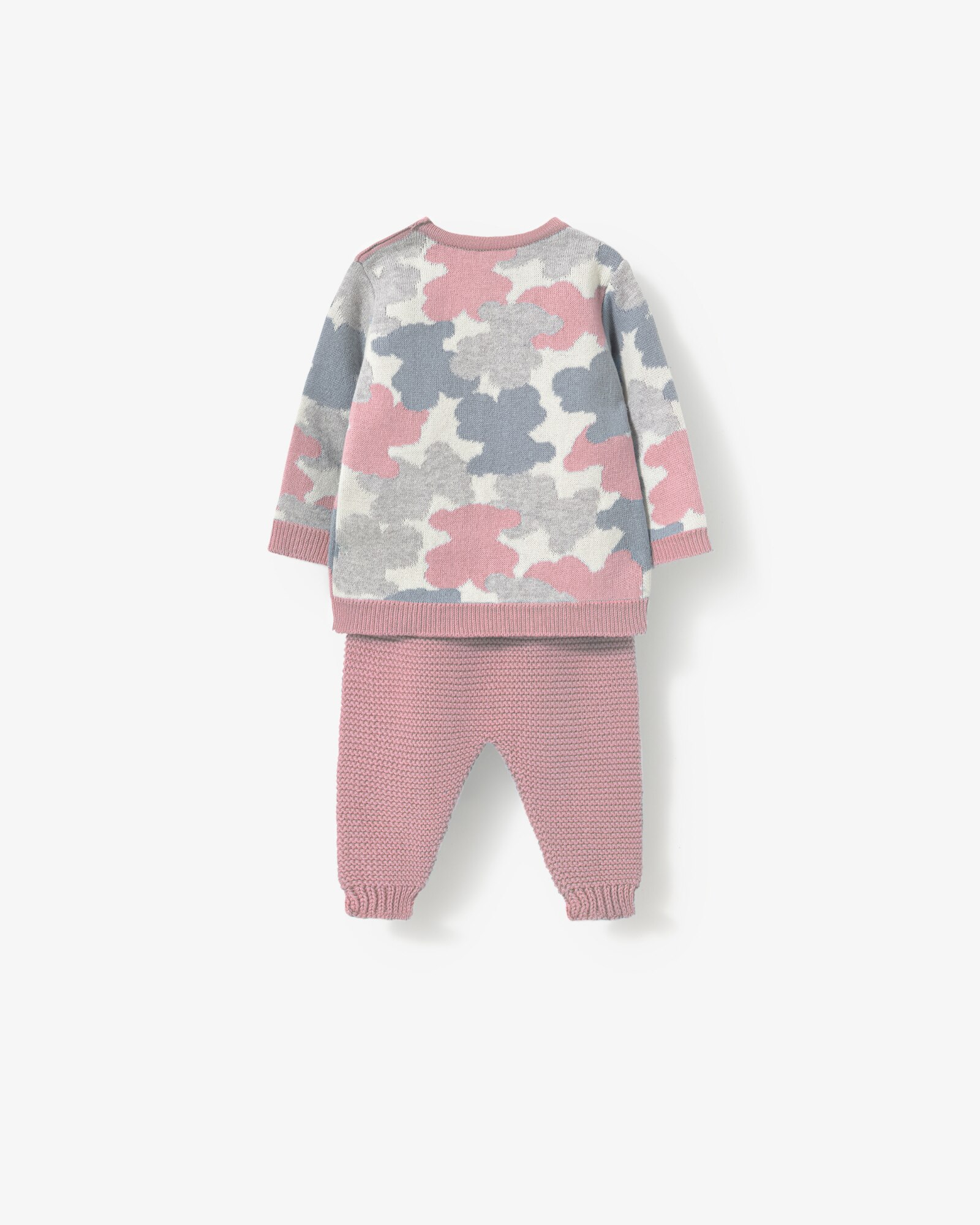 Conjunto para Bebé em Algodão de Camisola com Ursos e Calças Lisas Tous Rosa-2