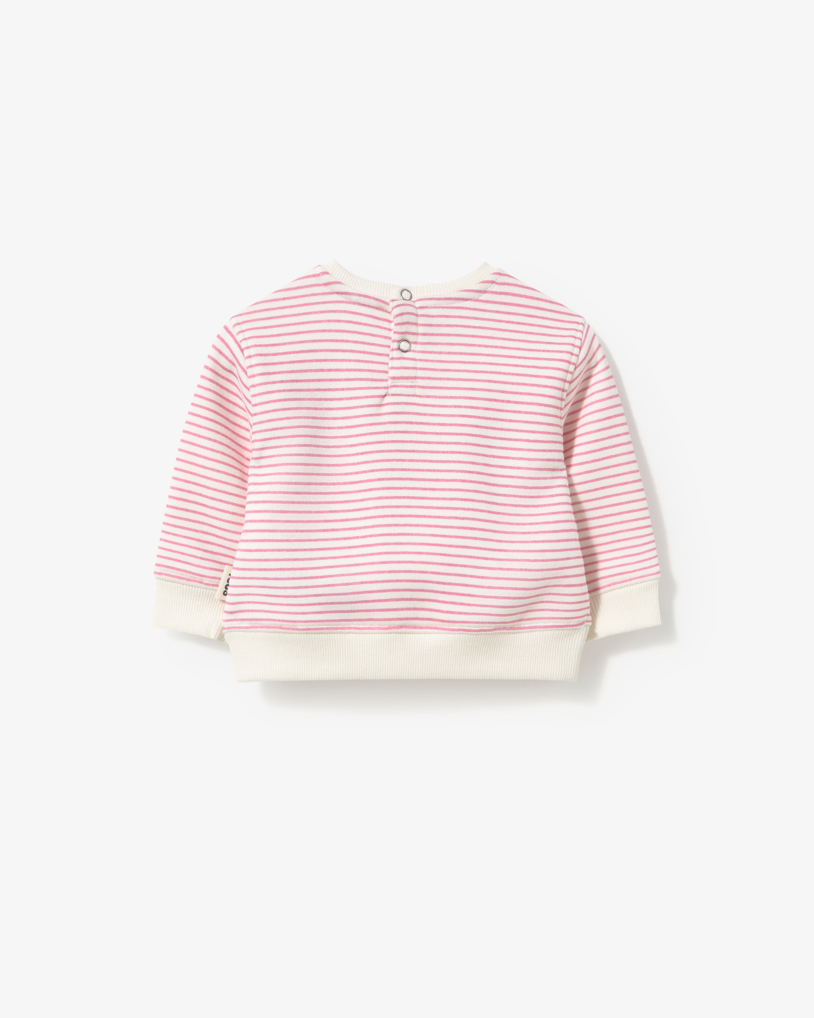 Sweatshirt Infantil Às Riscas com Urso no Peito Rosa-2