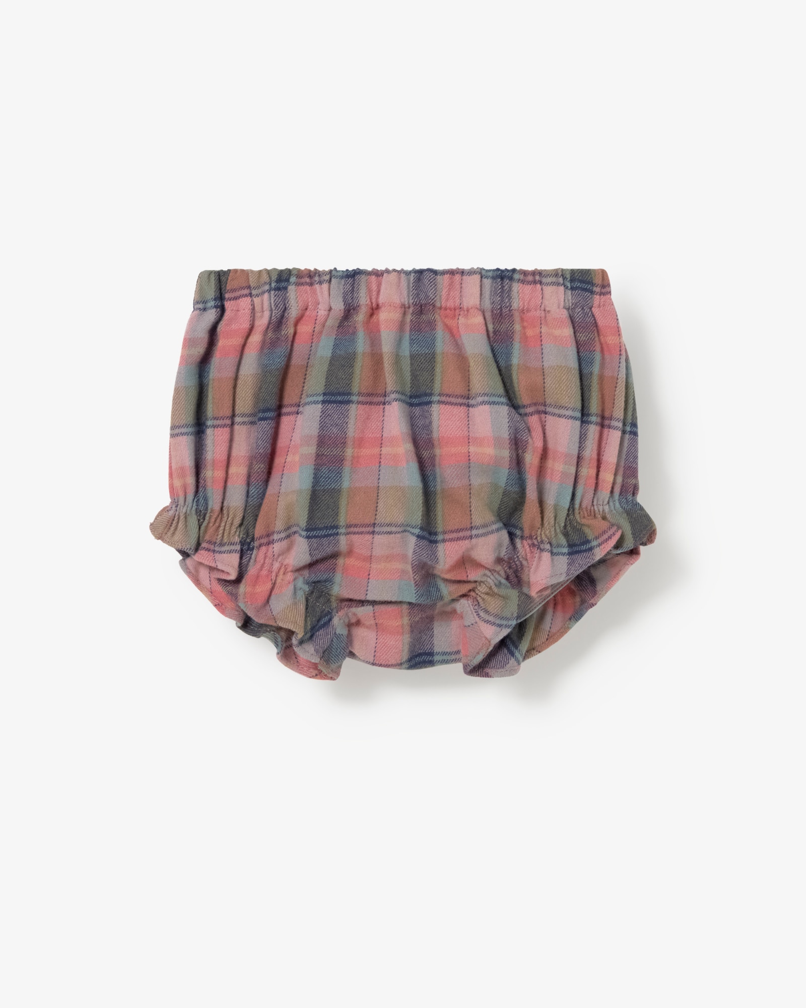 Conjunto para Bebé de Algodão Aos Quadrados com Folhos Multicolor-3