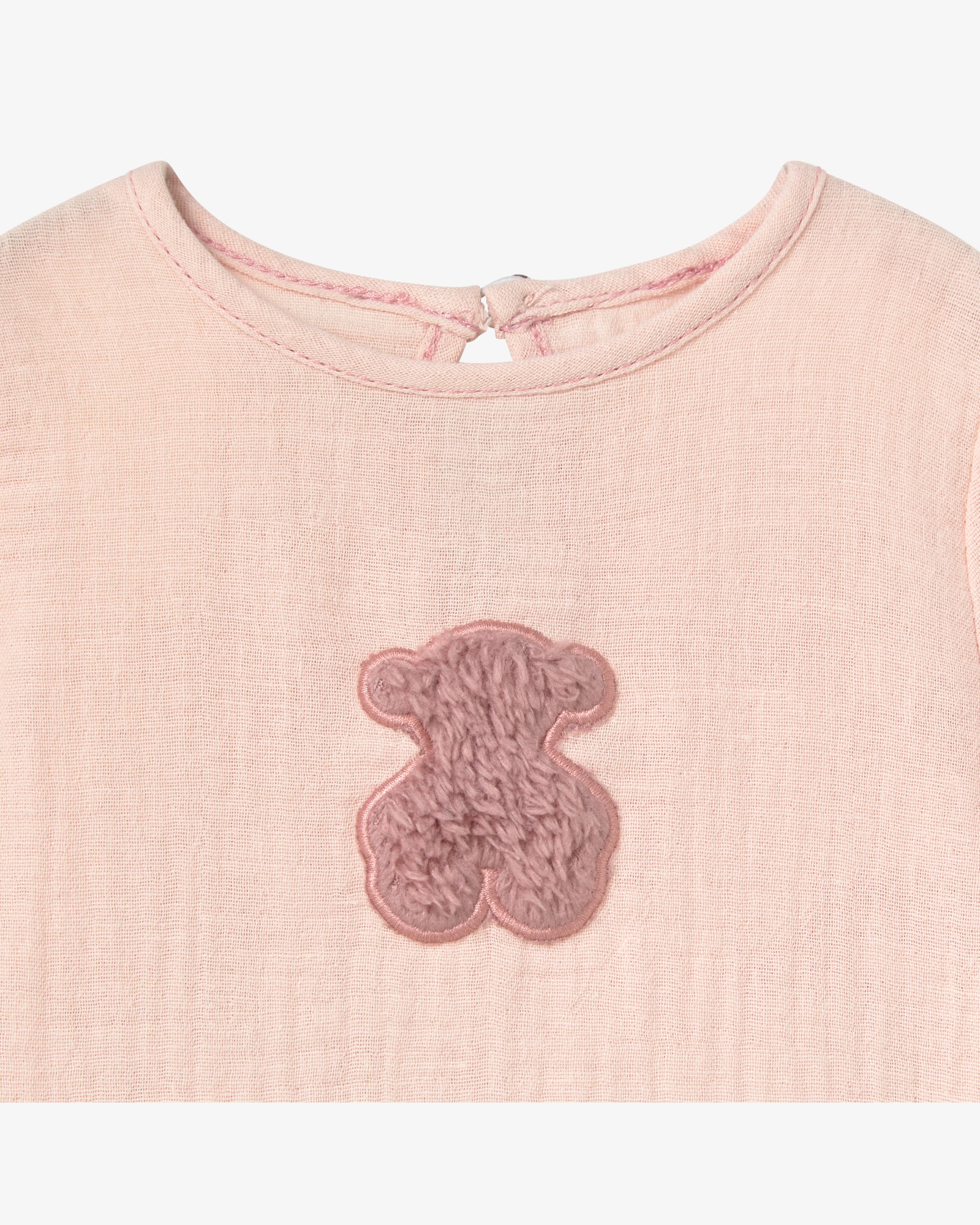 Conjunto Infantil em Algodão Liso e Calças Largas com Ursinhos Tous Rosa-4