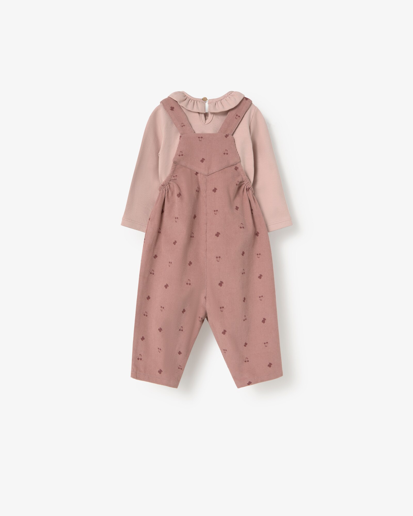 Conjunto Infantil com T-shirt e Jardineira Bombacha com Ursos Tous Rosa-2