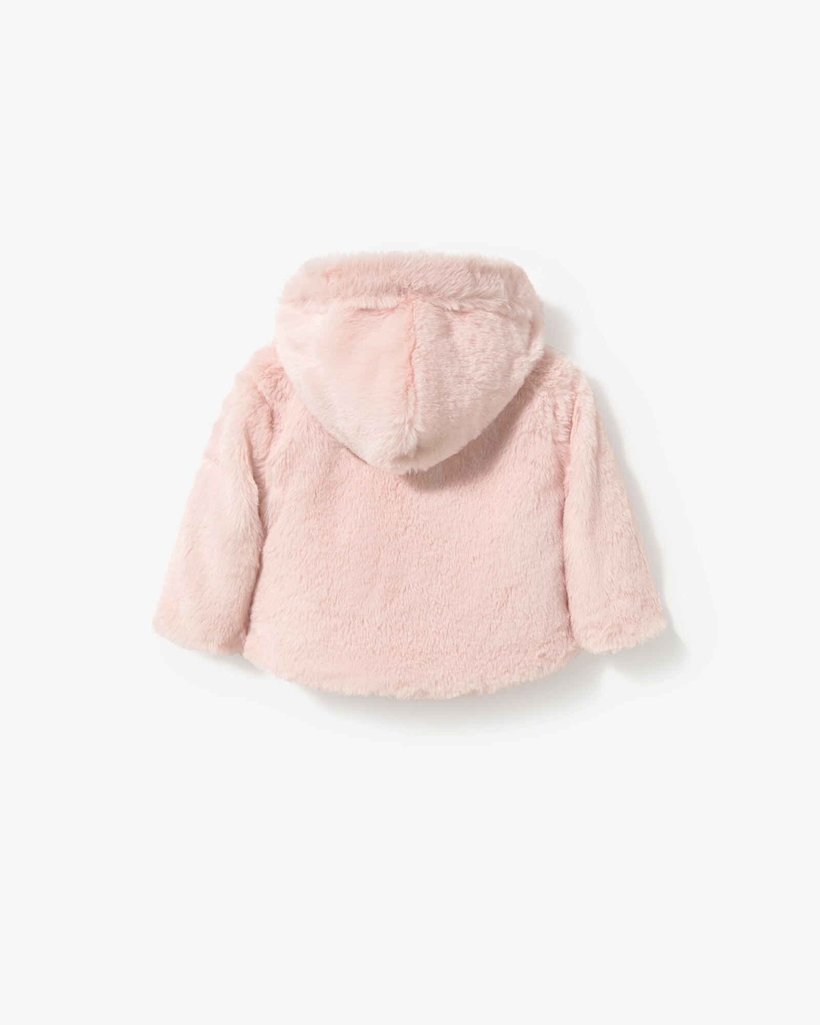 Sobretudo Infantil com Capuz de Pelo com Interior Estampado Tous Rosa-2