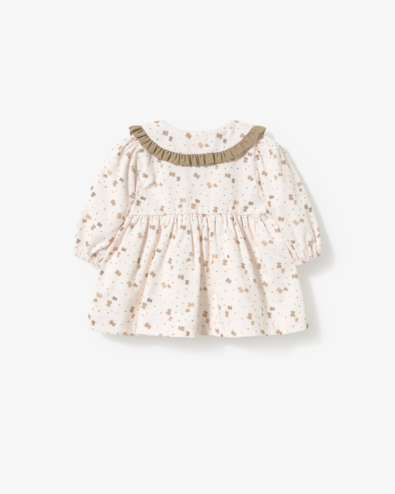 Vestido Infantil em Algodão Estampado com Ursos Tous Cru-2