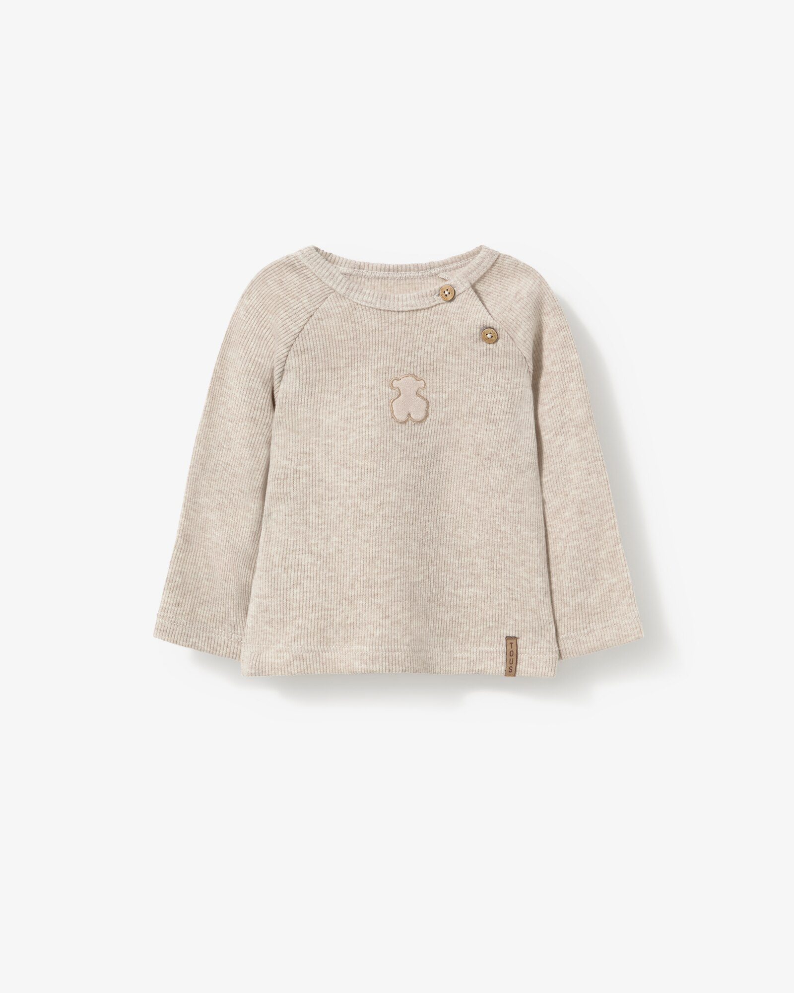 Conjunto Infantil de Camisola e Jardineiras com Ursinhos Bege-3