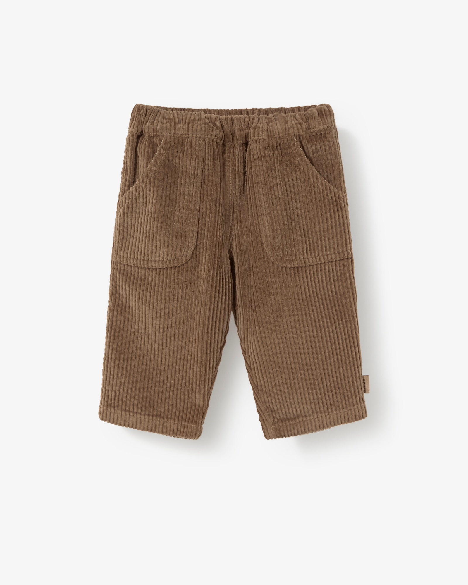 Conjunto Infantil de Camisola Desportiva Às Riscas e Calças de Bombazina Bege-3