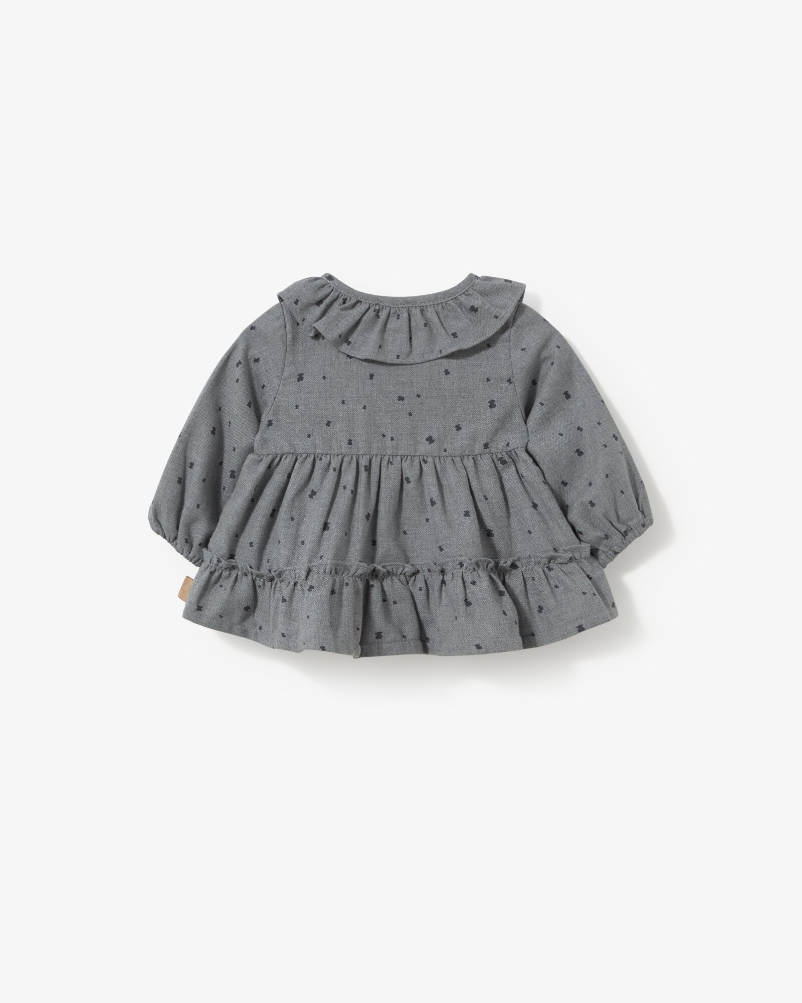 Vestido Infantil em Algodão Estampado com Ursos Abotoado Tous Cinzento-2